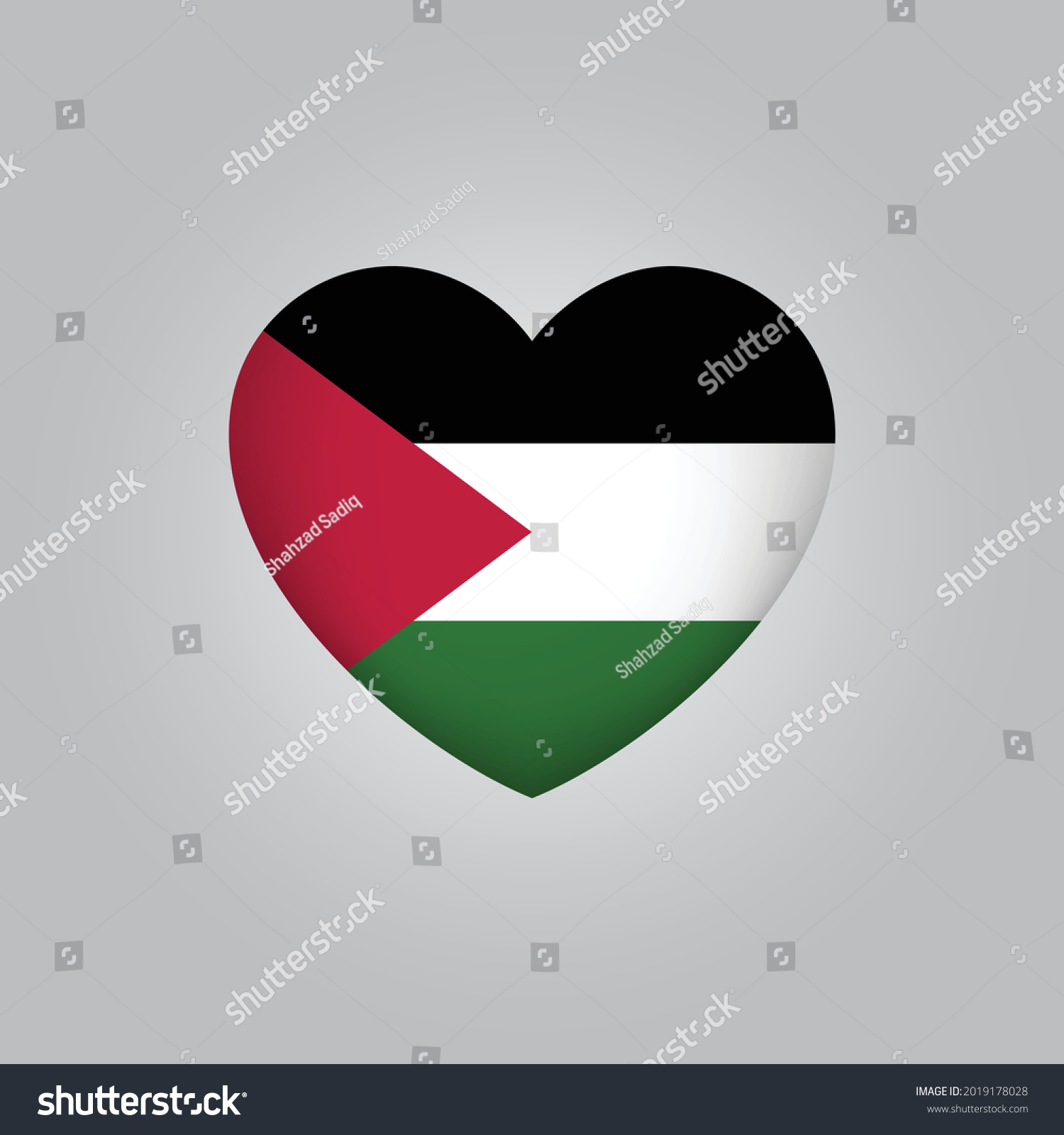 Flag Palestine Heart Palestine Flag Vector Stock Vector (Royalty Free ...