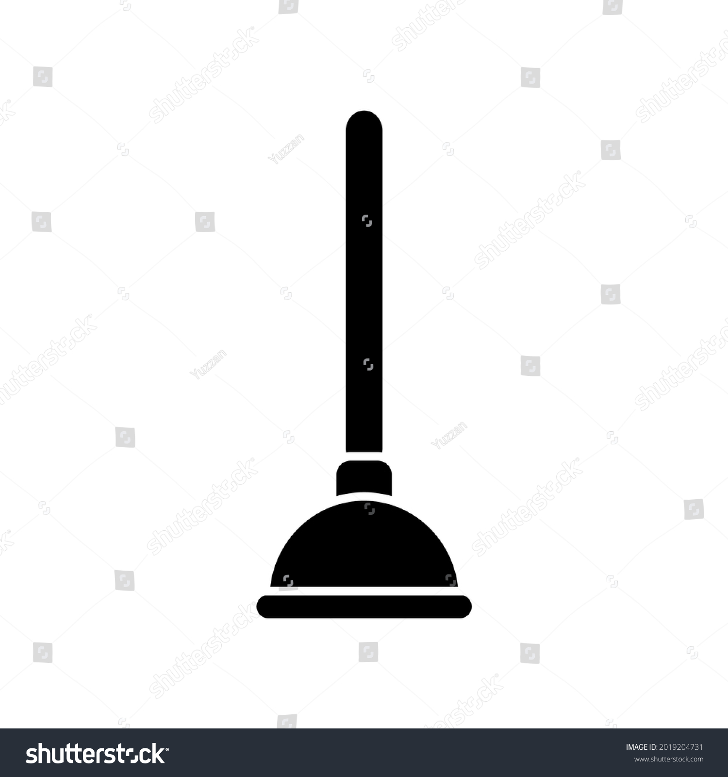 Toilet Plunger Silhouete Vector Icon Illustration Stock Vector Royalty Free