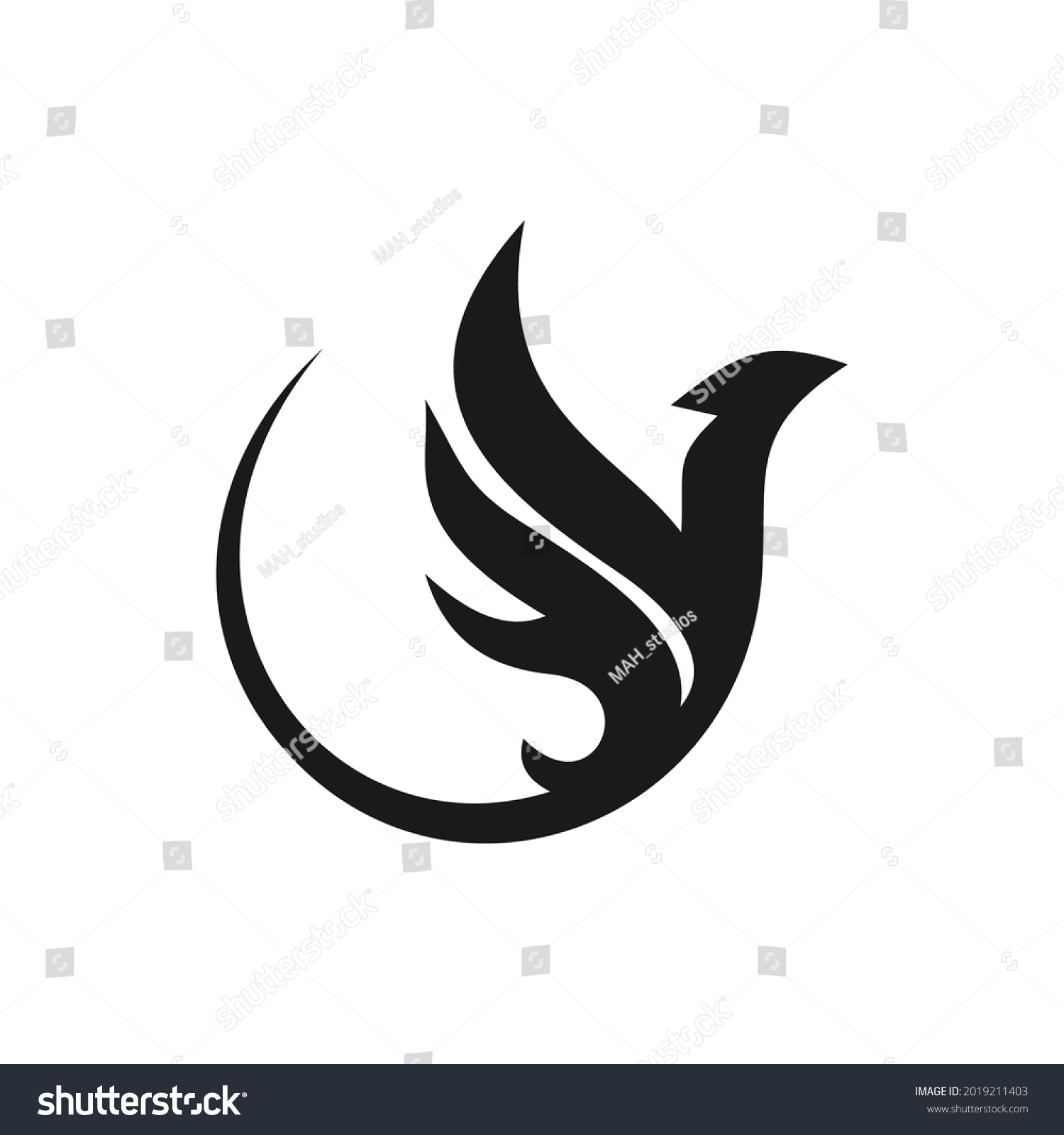 Elegant Unique Phoenix Logo Design Stock Vector (Royalty Free ...