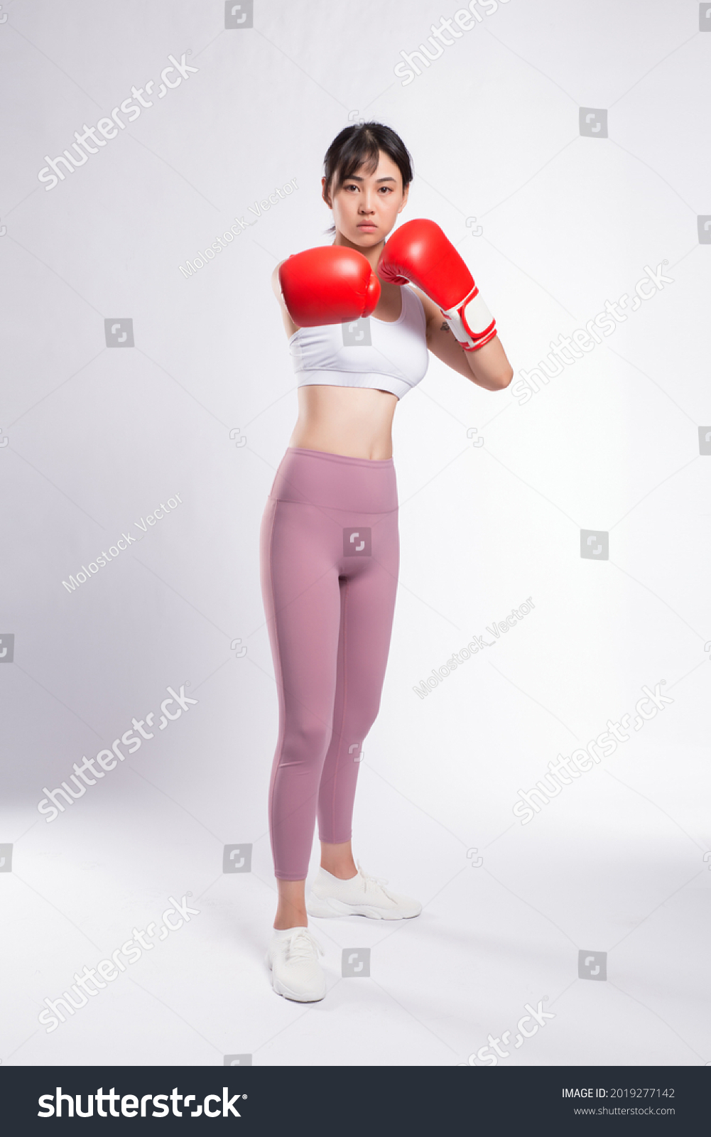 Sexy Female Fighter Isolated On White Stock Photo 2019277142 | Shutterstock