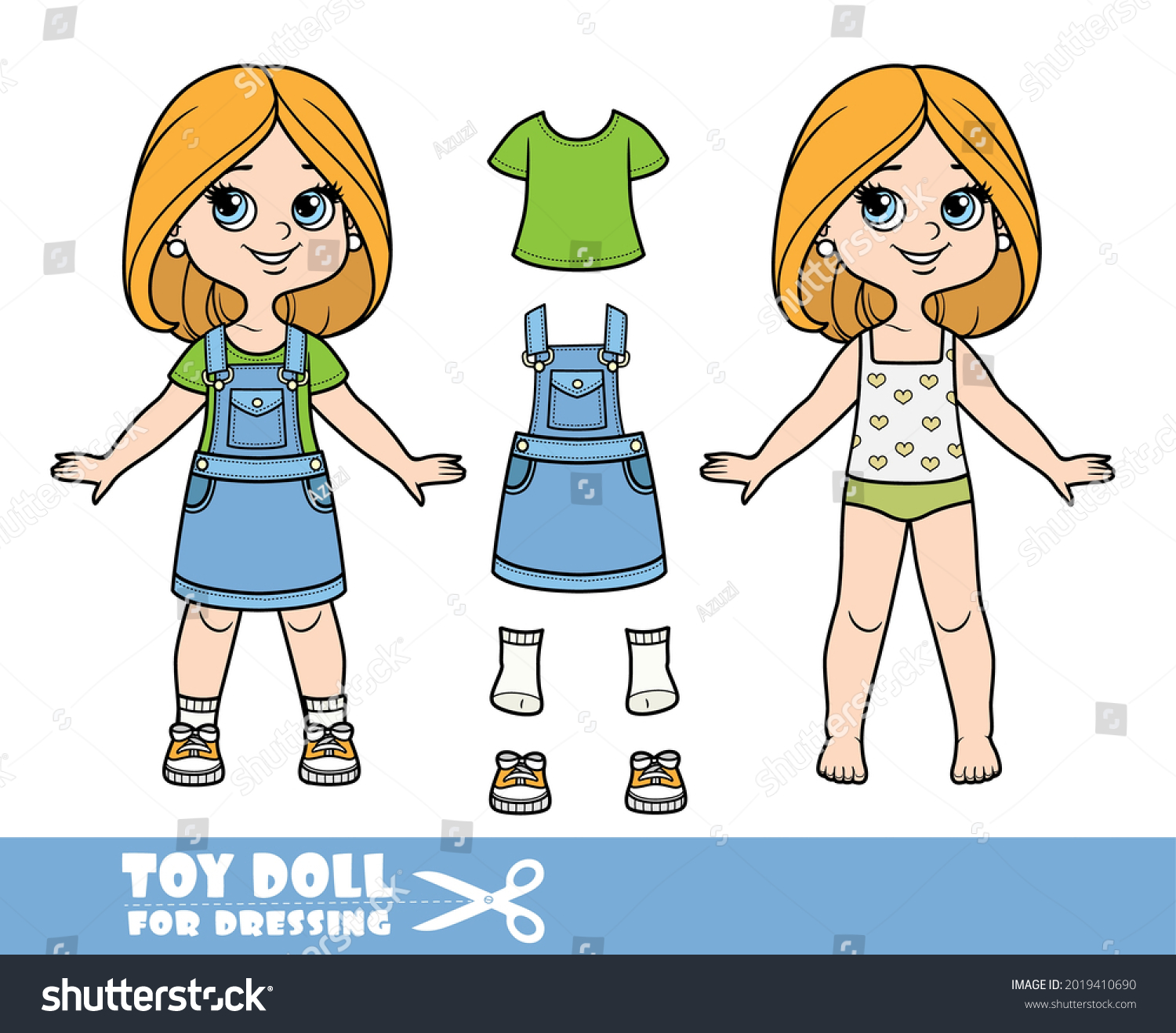 Cartoon Girl Bob Hairstyle Underwear Dressed Stock Vector (Royalty Free ...