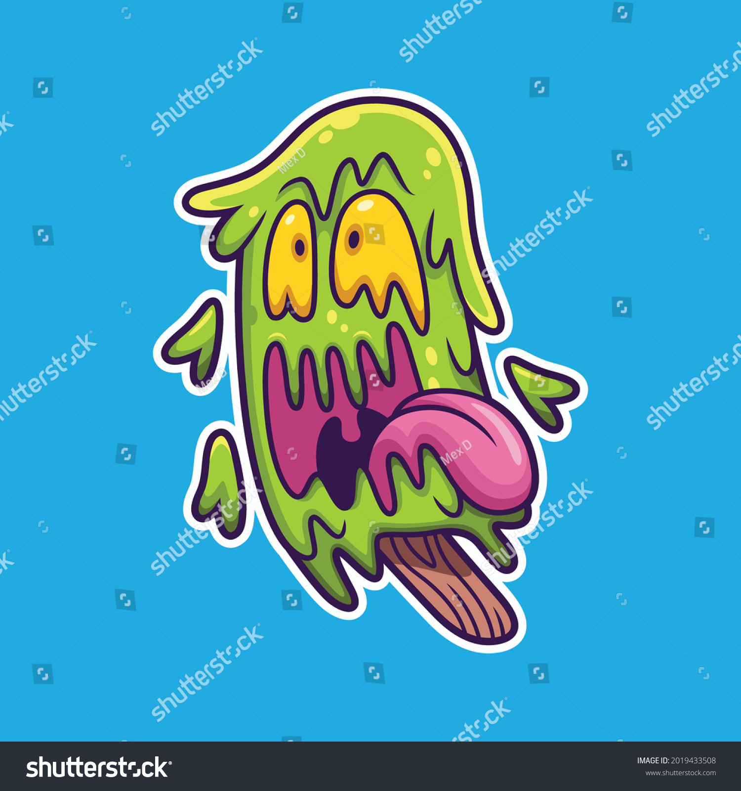 Illustration Melting Monster Ice Cream Stock Vector (Royalty Free ...