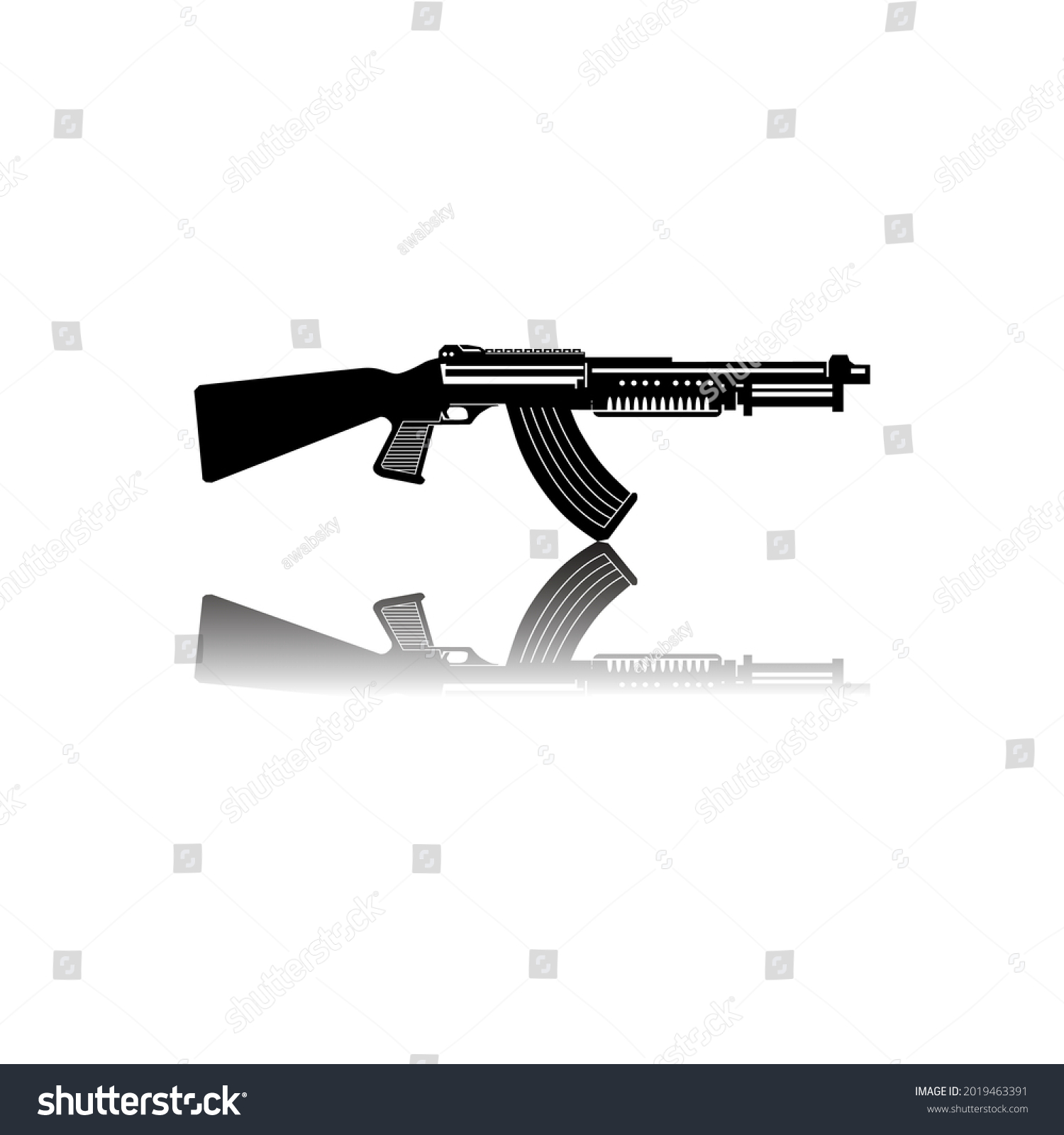 Assault Rifle Gun Silhouette Vector War Stock Vector (Royalty Free ...