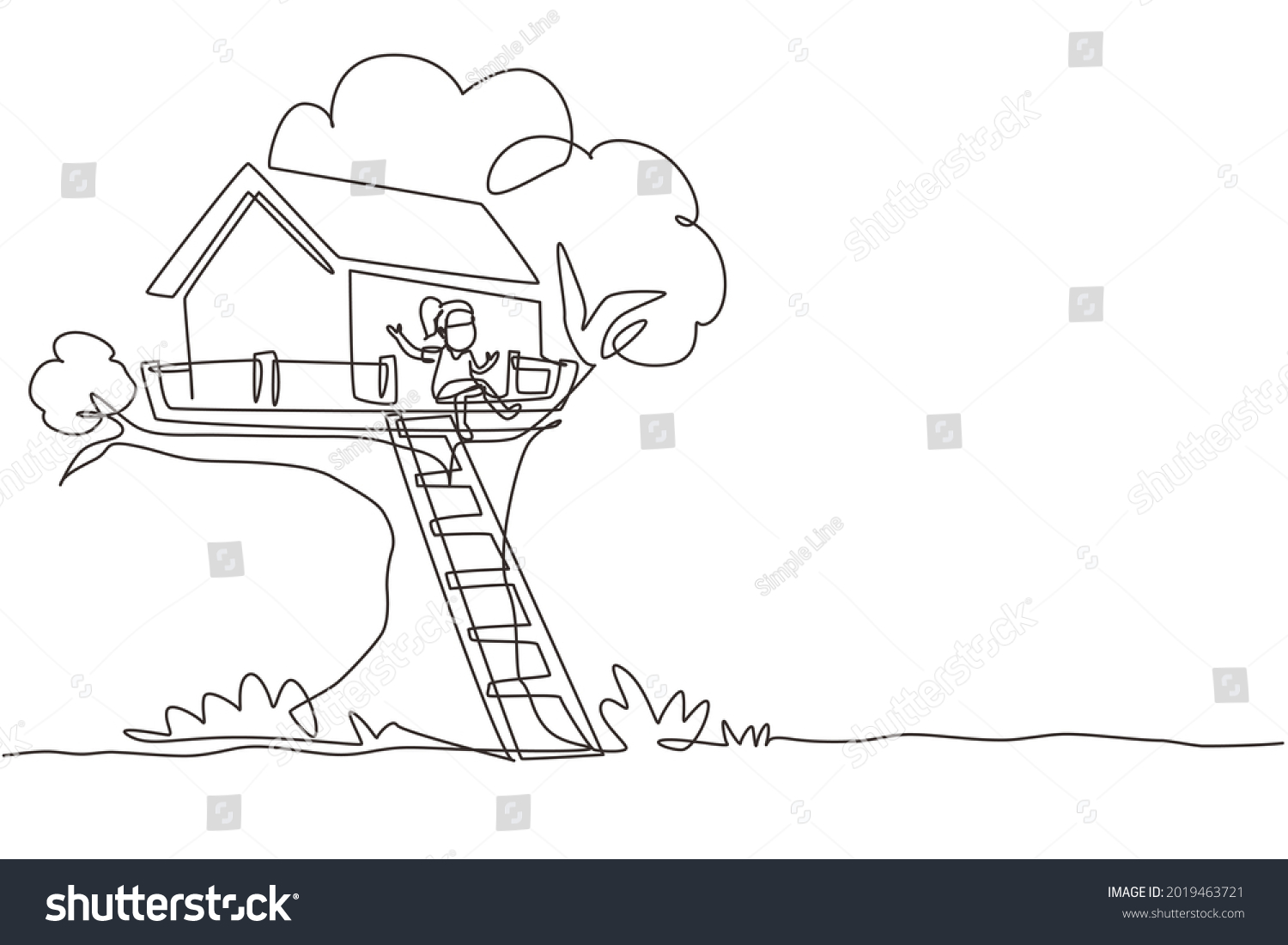 how to draw a treehouse for kids