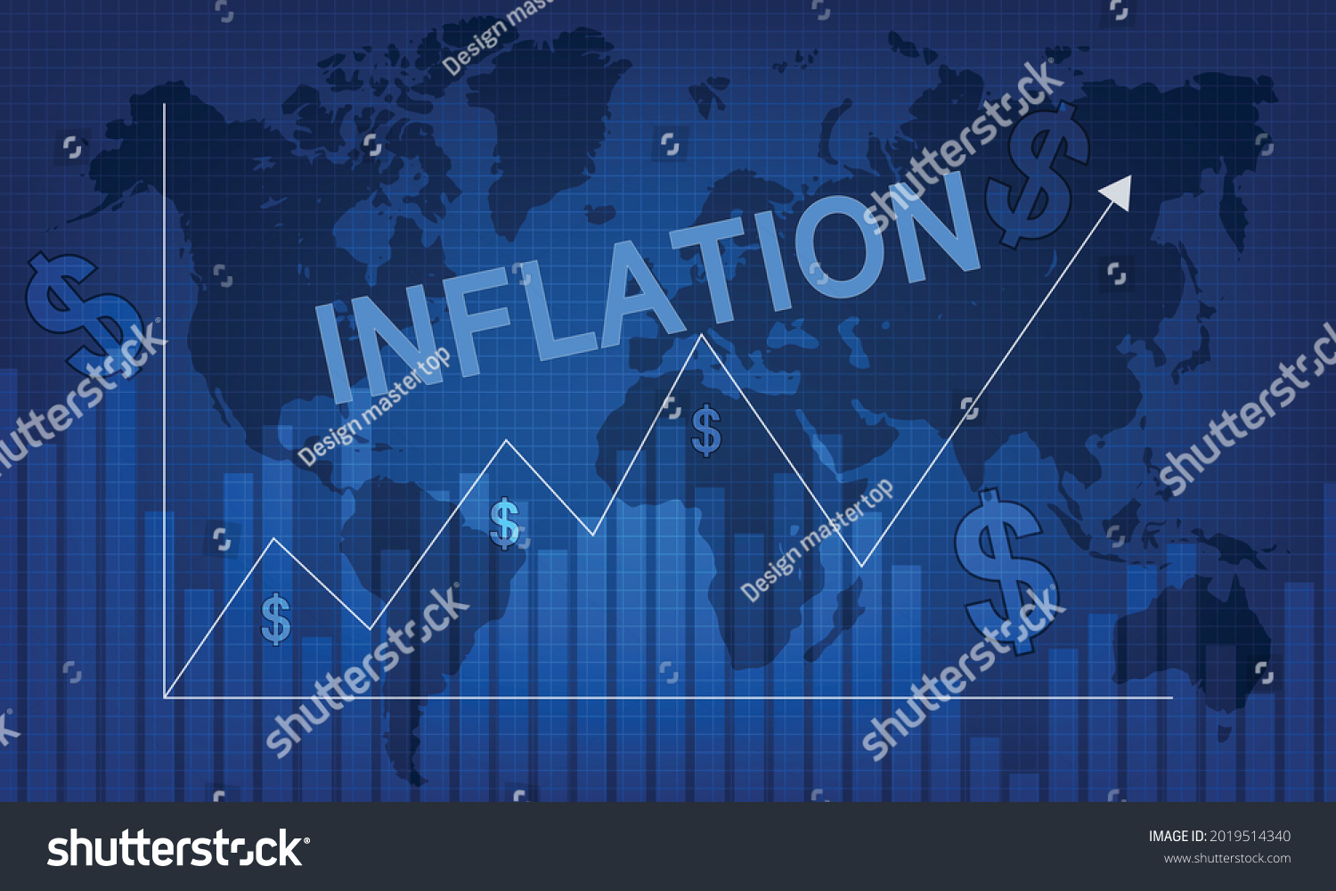 Inflation Background Worldwide Due Pandemic Graph Stock Vector (Royalty ...