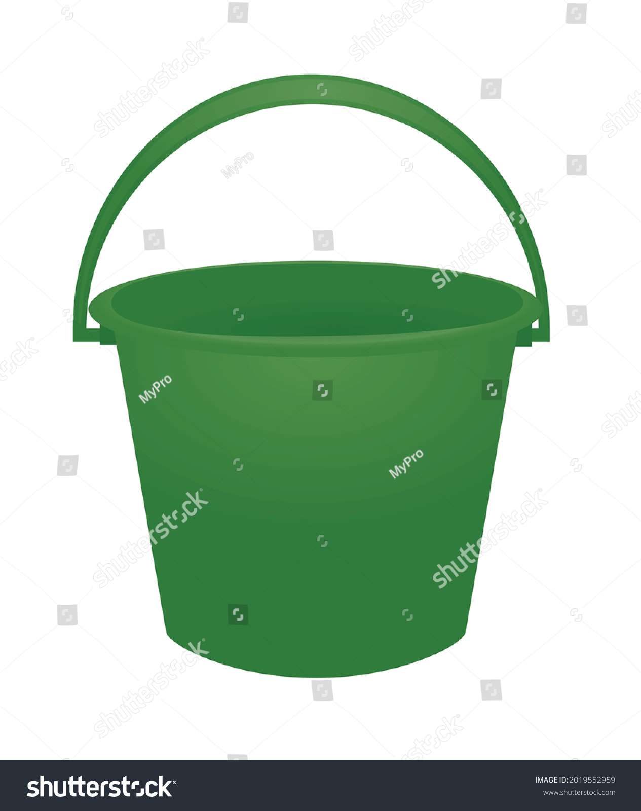 Green Plastic Bucket Vector Illustration Stock Vector Royalty Free