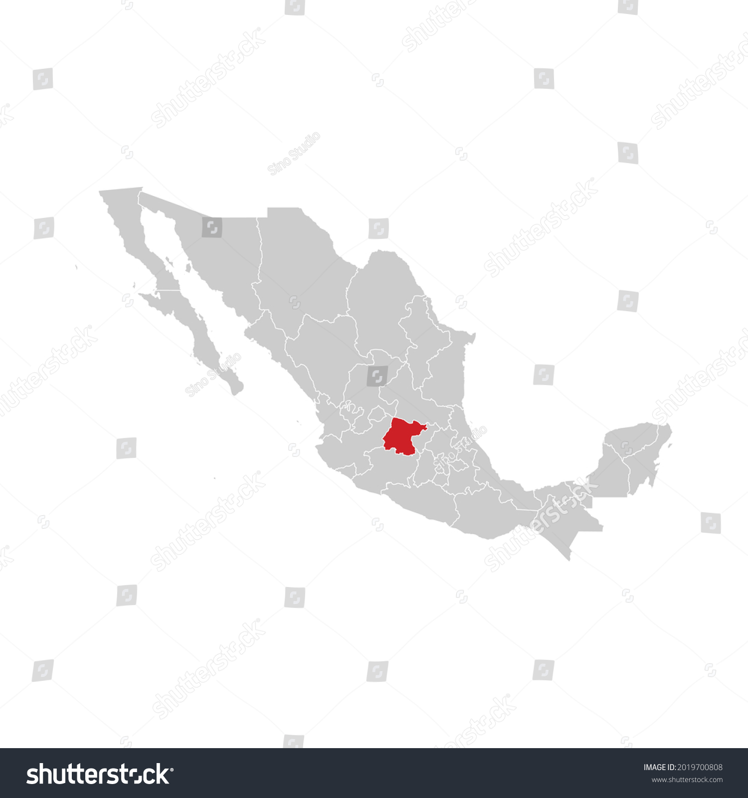 Location Guanajuato Mexico Map Vector Stock Vector (Royalty Free ...