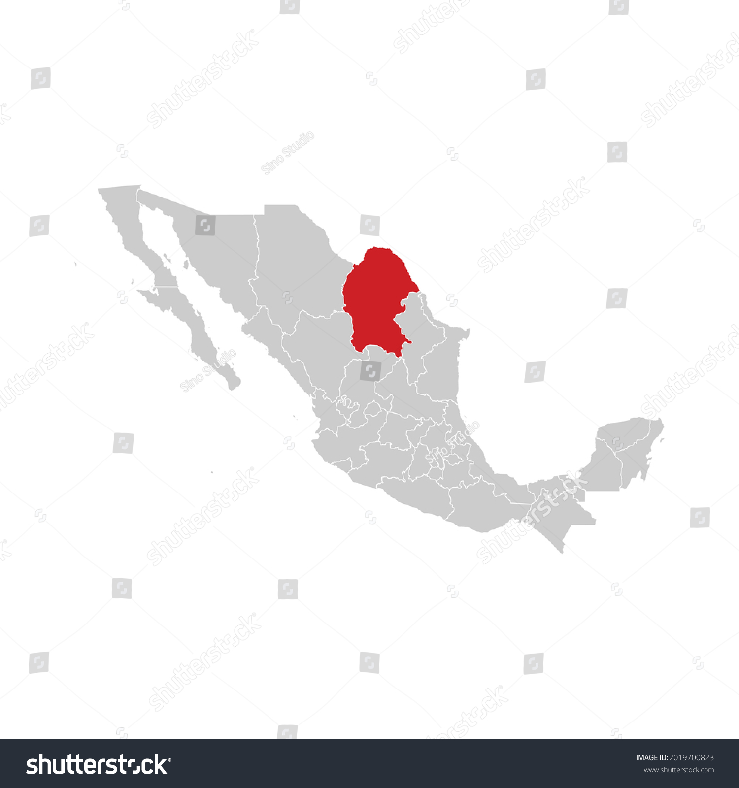 Location Coahuila Mexico Map Vector Stock Vector (Royalty Free ...