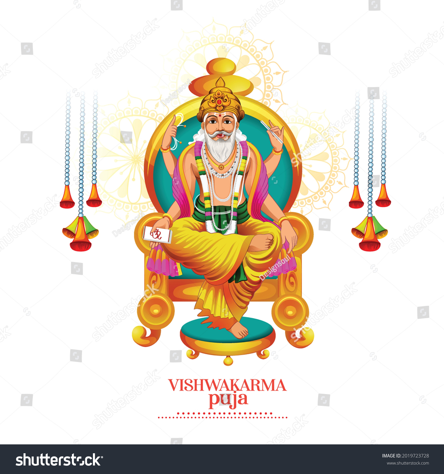 Illustration Vishwakarma Puja Vishwakarma Jayanti Day Stock Vector