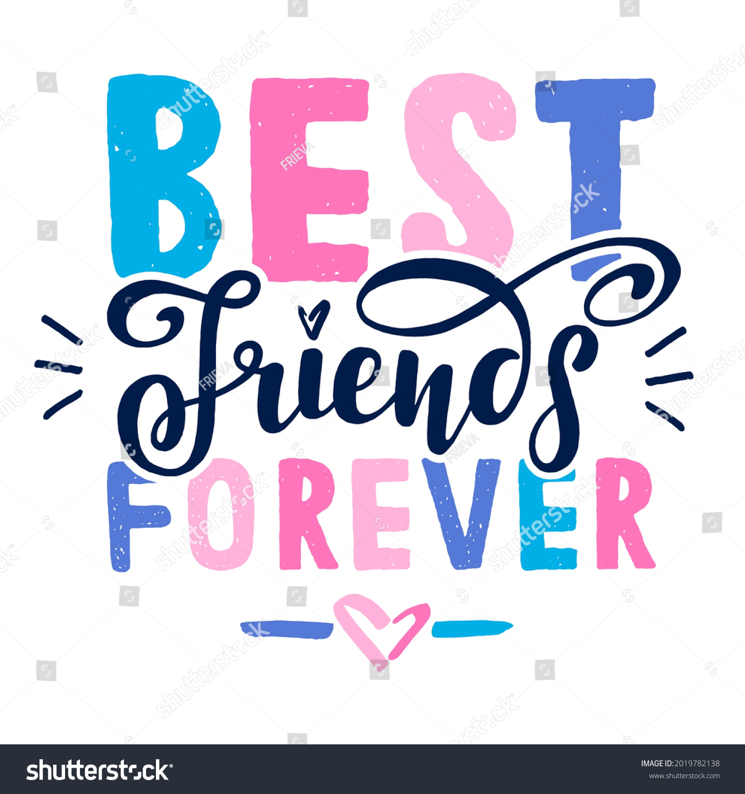 Best Friends Forever Happy Friendship Day Stock Vector (Royalty Free ...