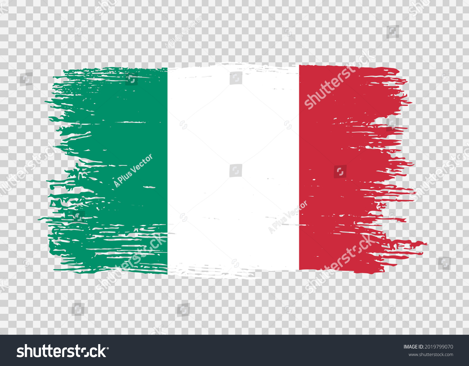 Italy Flag Brush Paint Textured Isolated Stock Vector (Royalty Free ...