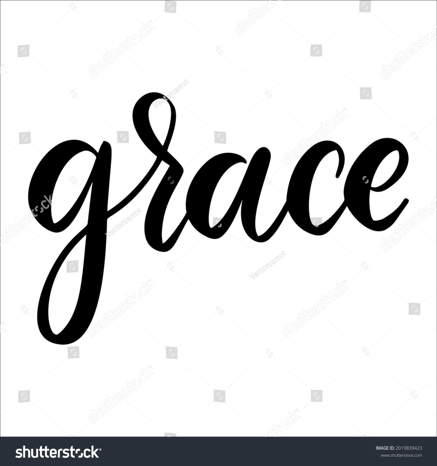 Grace Lettering Phrase On White Background Stock Vector (Royalty Free ...