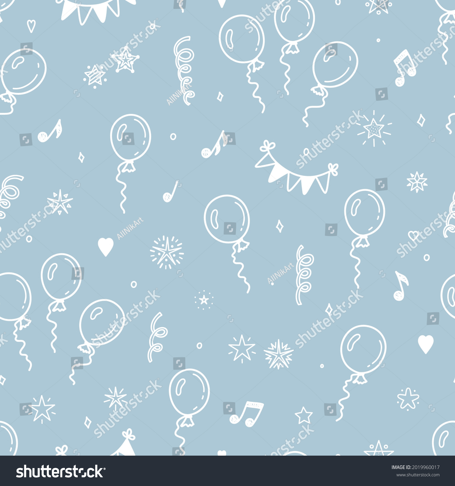 Happy Birthday Blue White Background Vector Stock Vector (Royalty Free