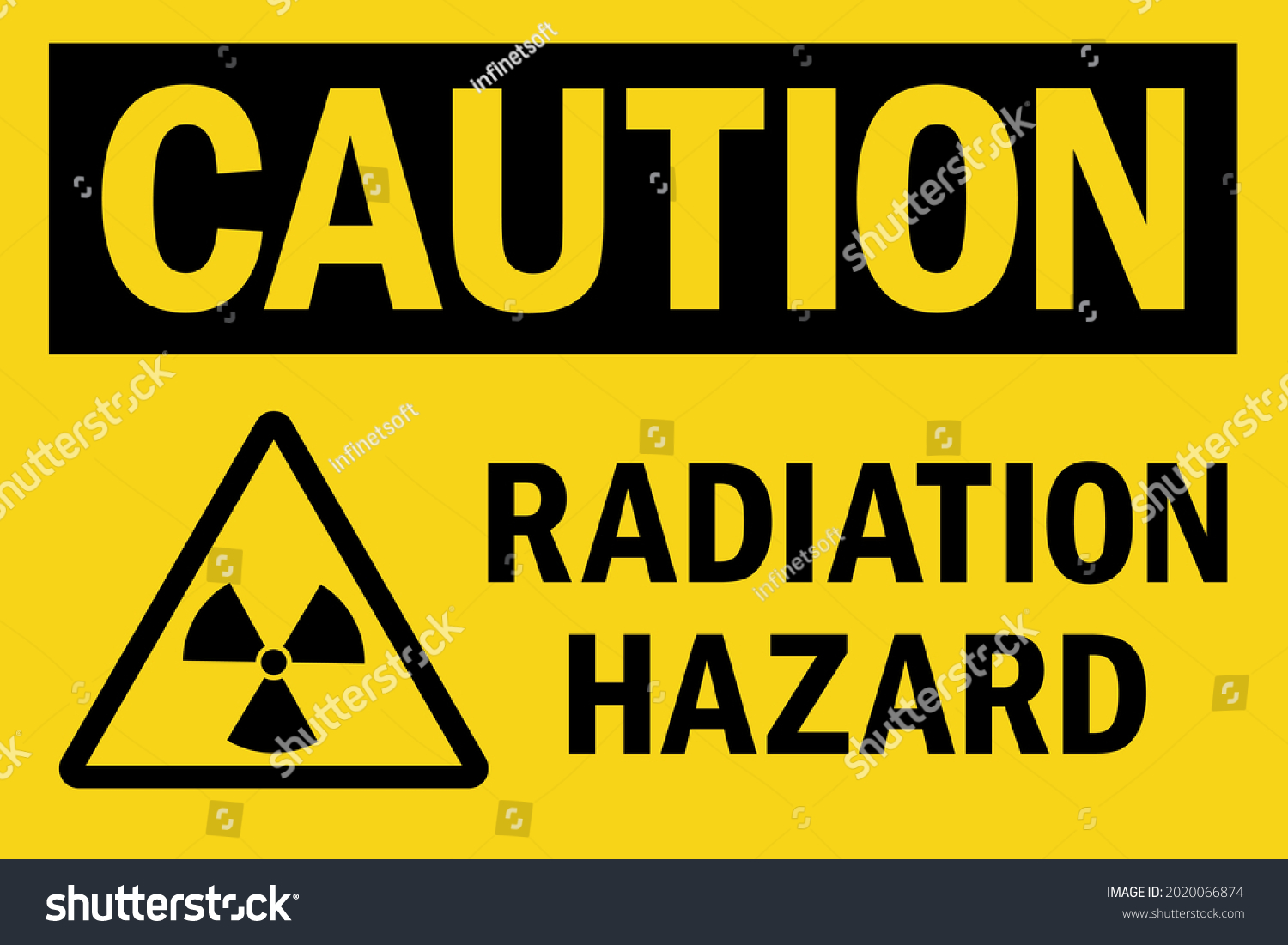 Radiation Hazard Caution Sign Black On Stock Vector (Royalty Free ...
