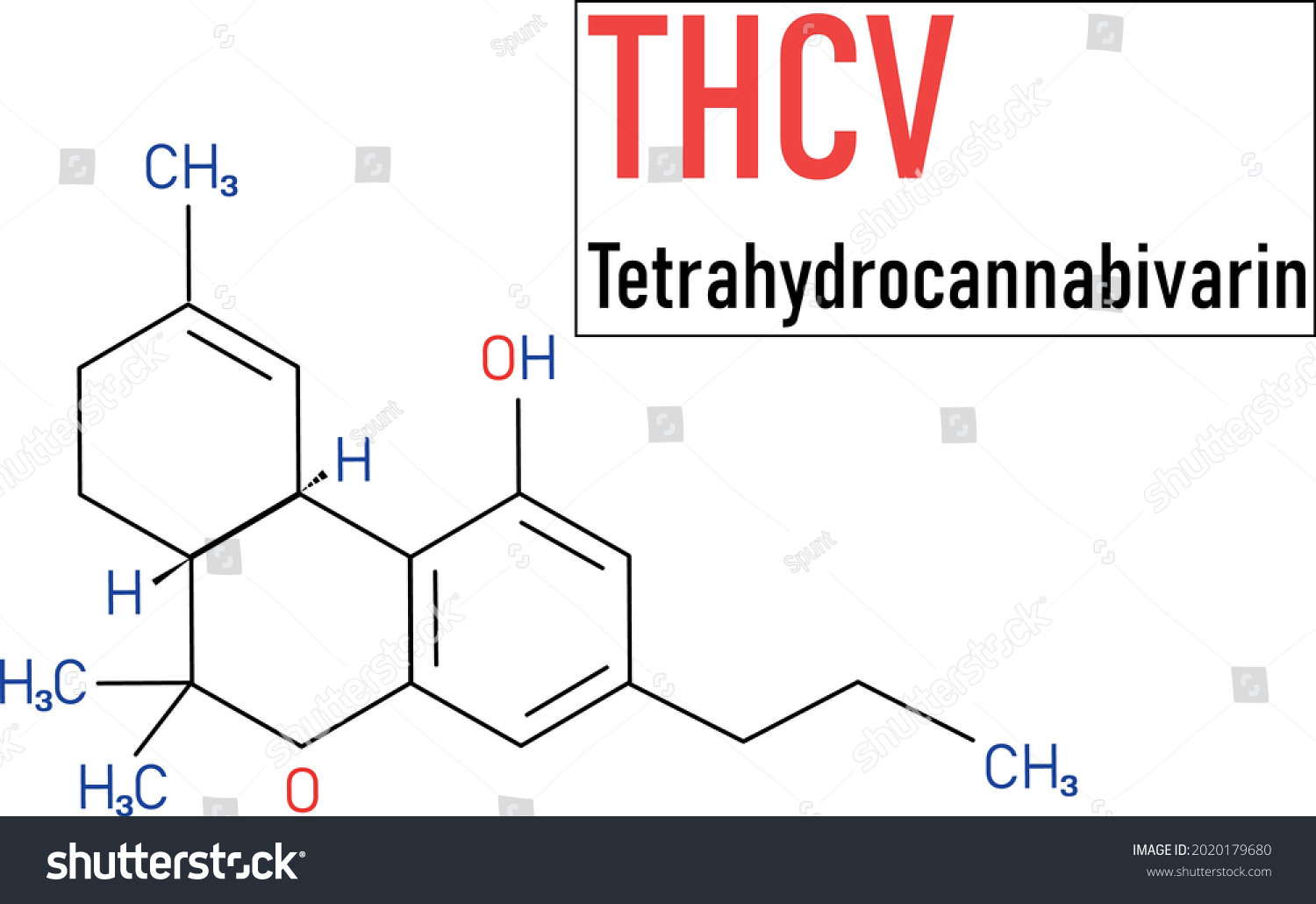 Thcv Molecular Formula Tetrahydrocannabivarin Molecule Structure Stock ...