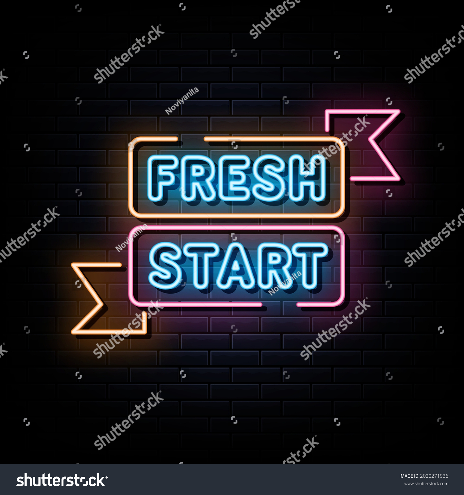 Fresh Start Neon Sign Vector Sign Stock Vector (Royalty Free ...