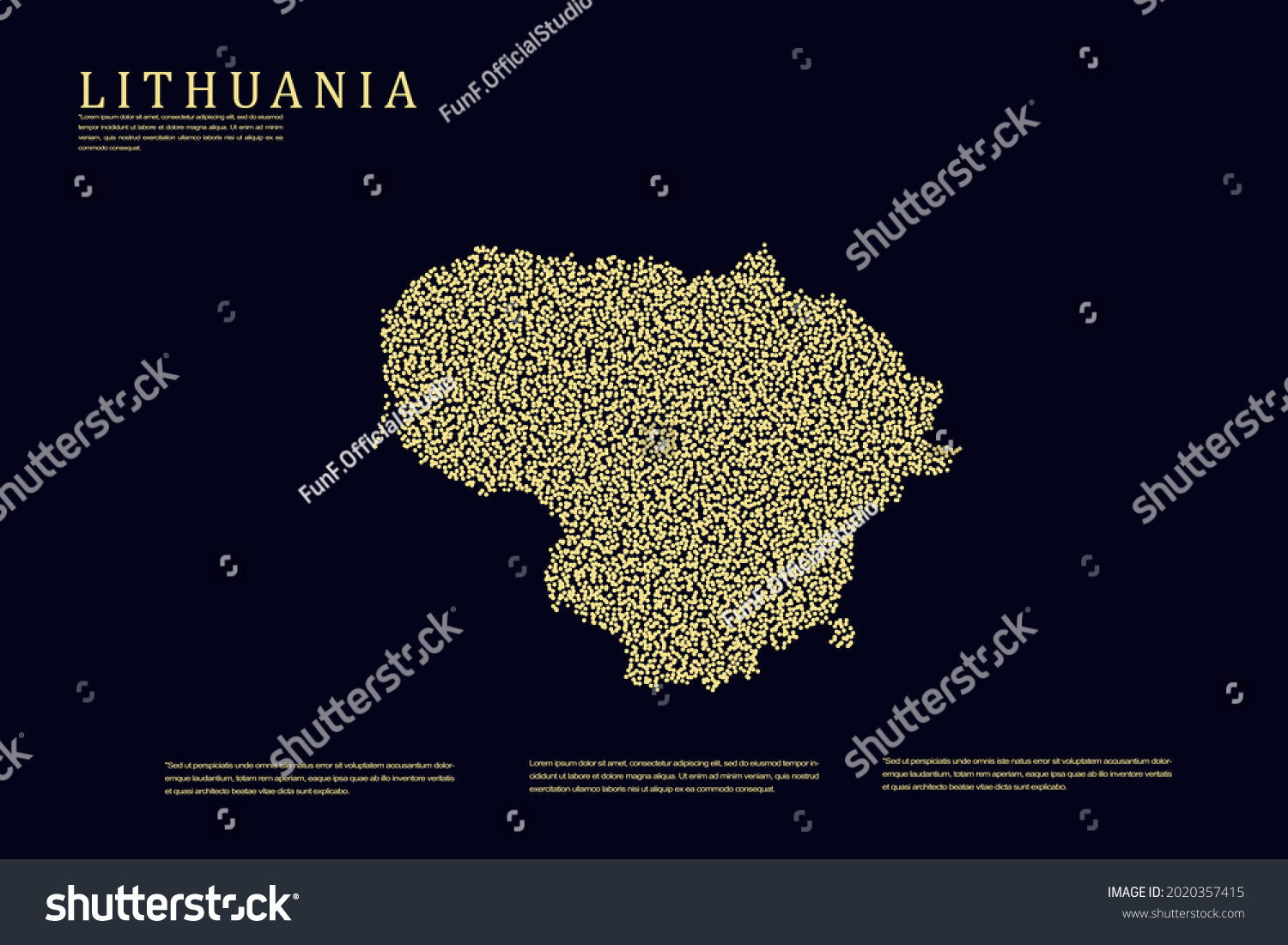 Lithuania Map World Map International Vector Stock Vector Royalty Free   Stock Vector Lithuania Map World Map International Vector Template With Gold Grid On Dark Background For 2020357415 