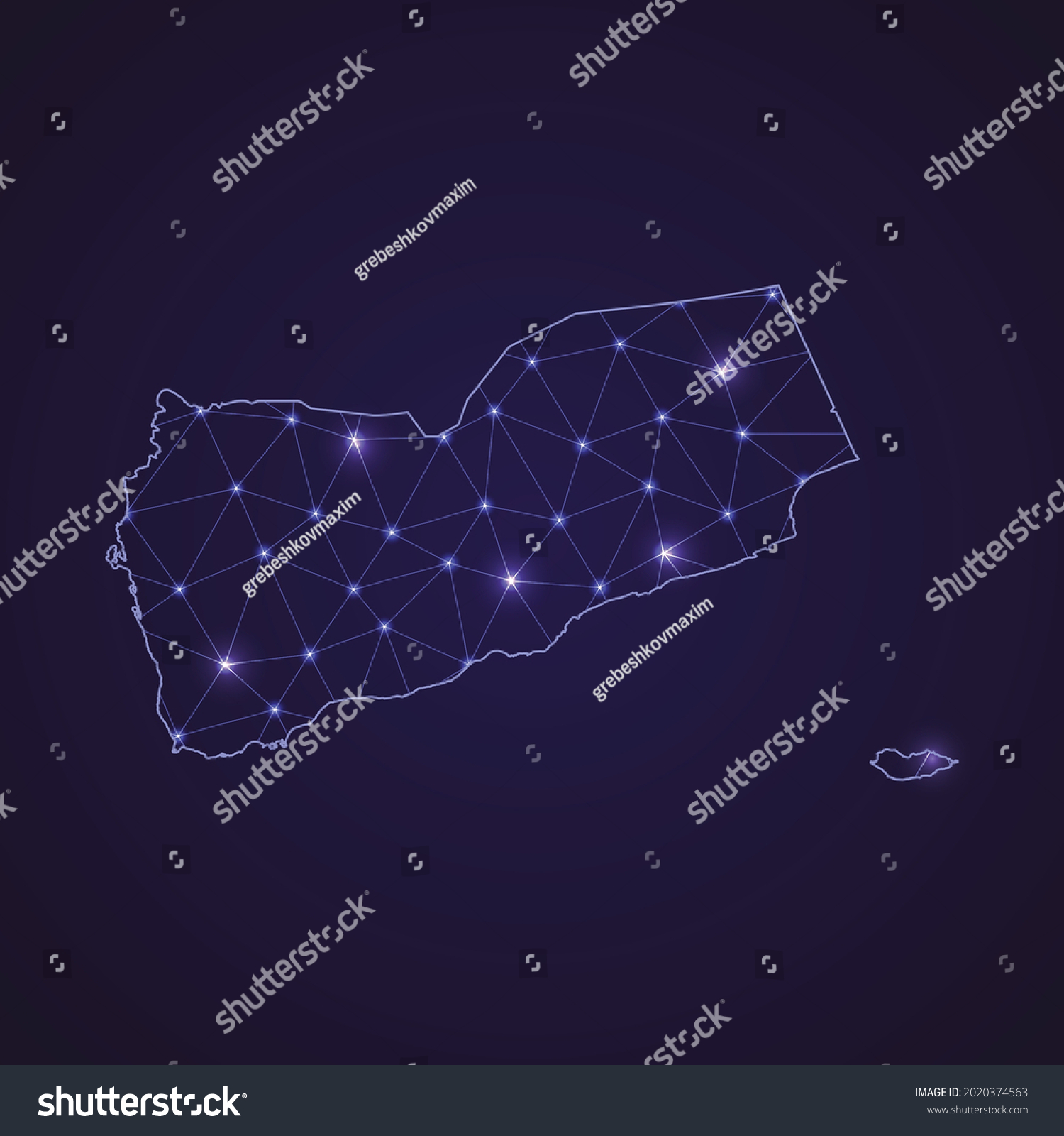 Digital Network Map Yemen Abstract Connect Stock Vector Royalty Free   Stock Vector Digital Network Map Of Yemen Abstract Connect Line And Dot On Dark Background 2020374563 