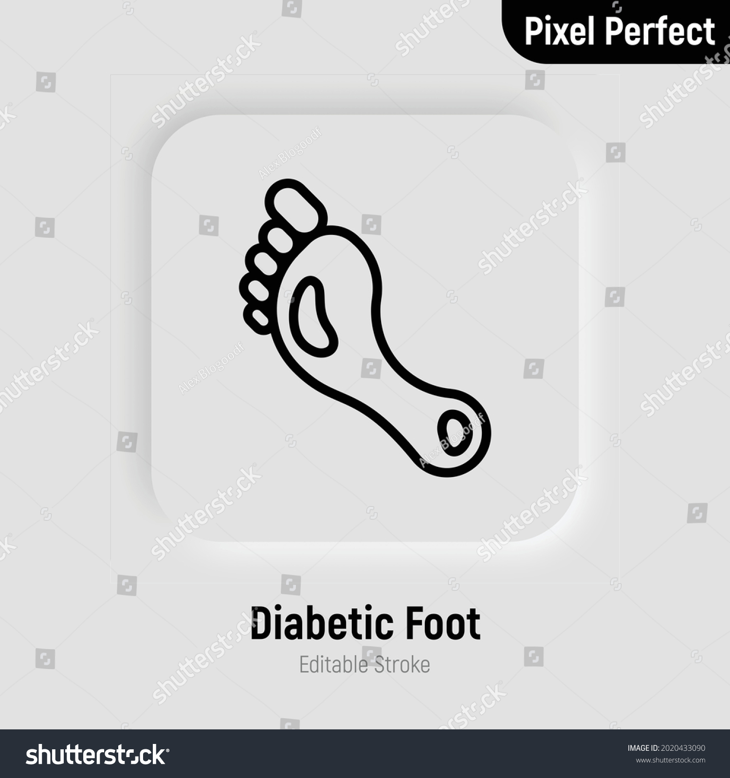 Diabetic Foot Thin Line Icon Open Stock Vector (Royalty Free ...