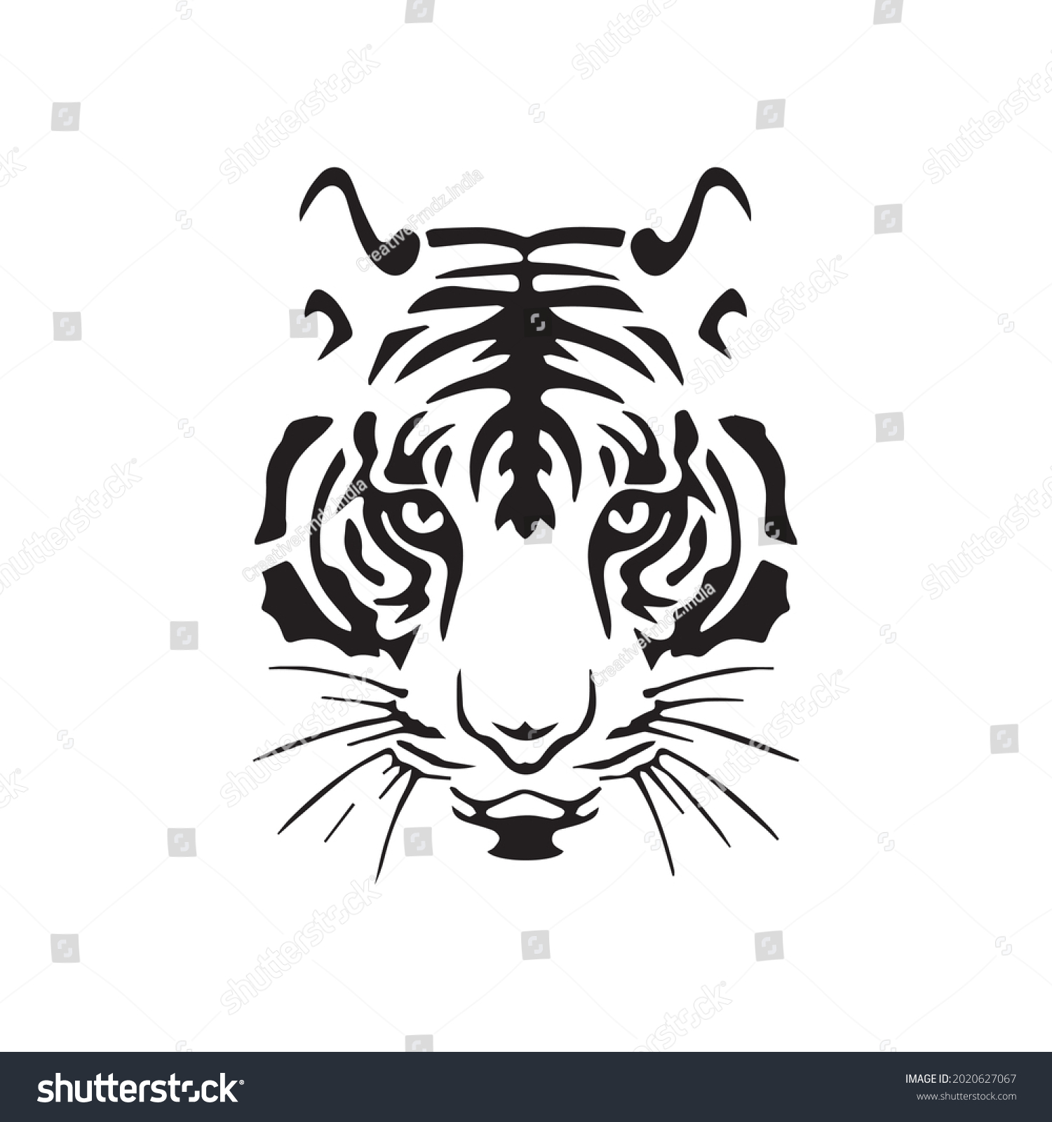 Black Tiger Silhouette Vector Art Stock Vector Royalty Free 2020627067 Shutterstock 