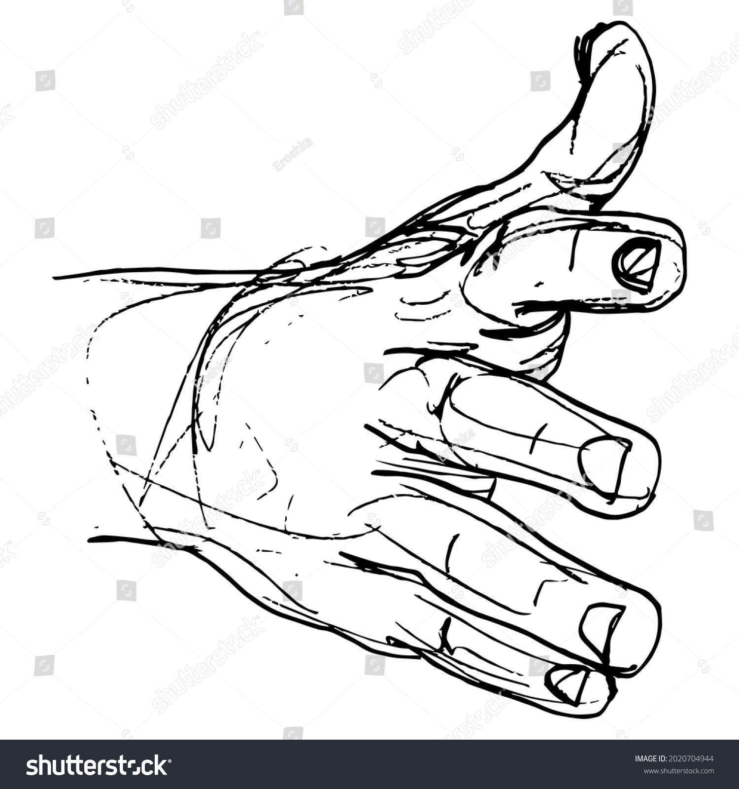 Front View Human Hand Open Fingers Stock Vector (Royalty Free ...