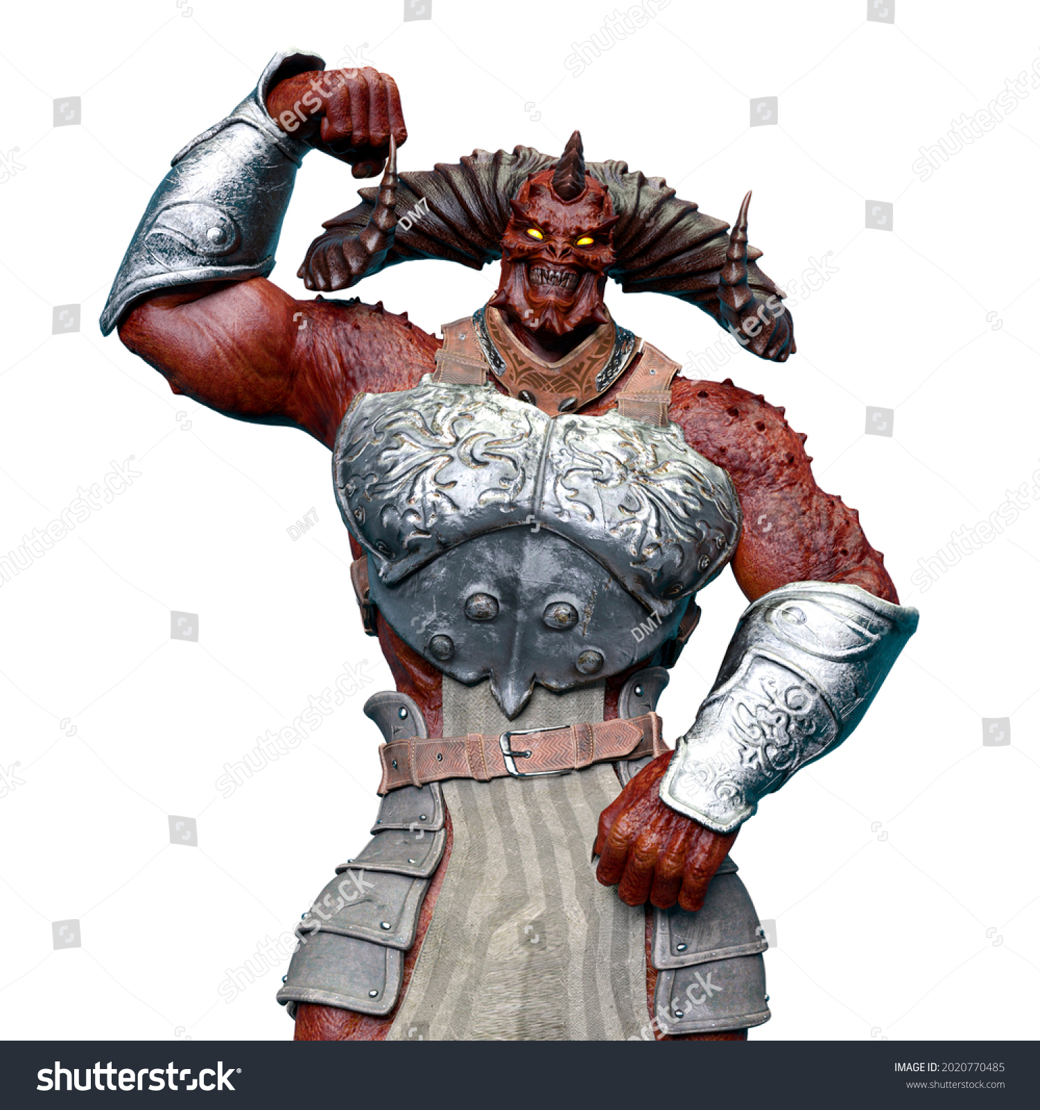 Demon Horns Strong 3d Illustration Stock Illustration 2020770485 ...