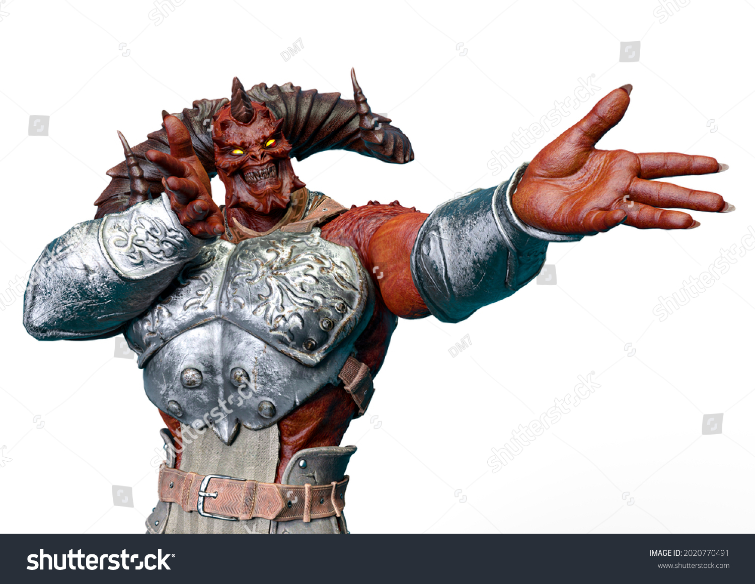 Demon Horns Showing 3d Illustration Stock Illustration 2020770491 ...