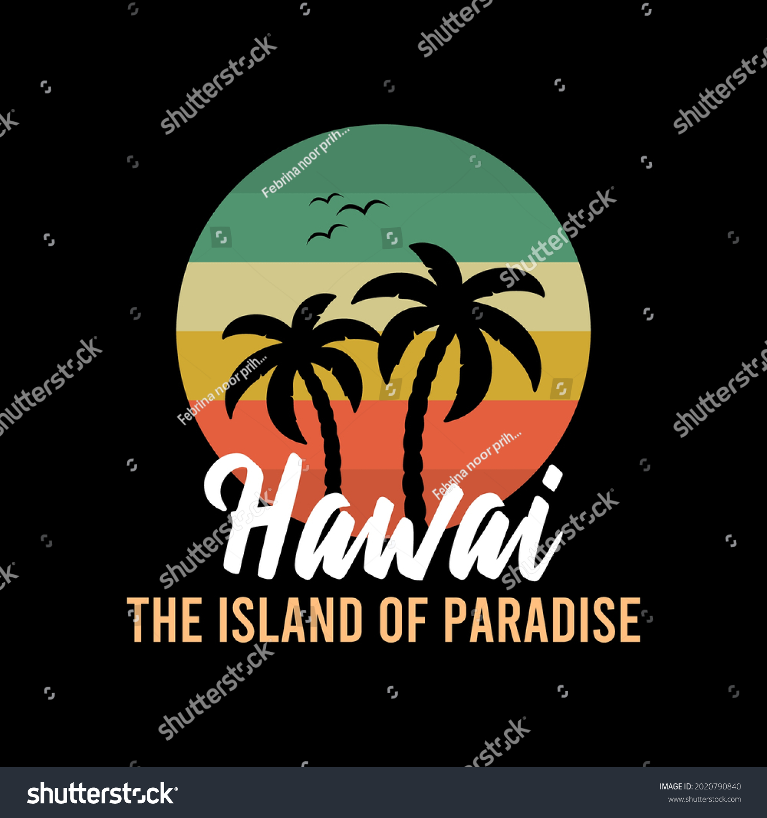 Hawaii Background Palm Vector Background Beach Stock Vector (Royalty ...