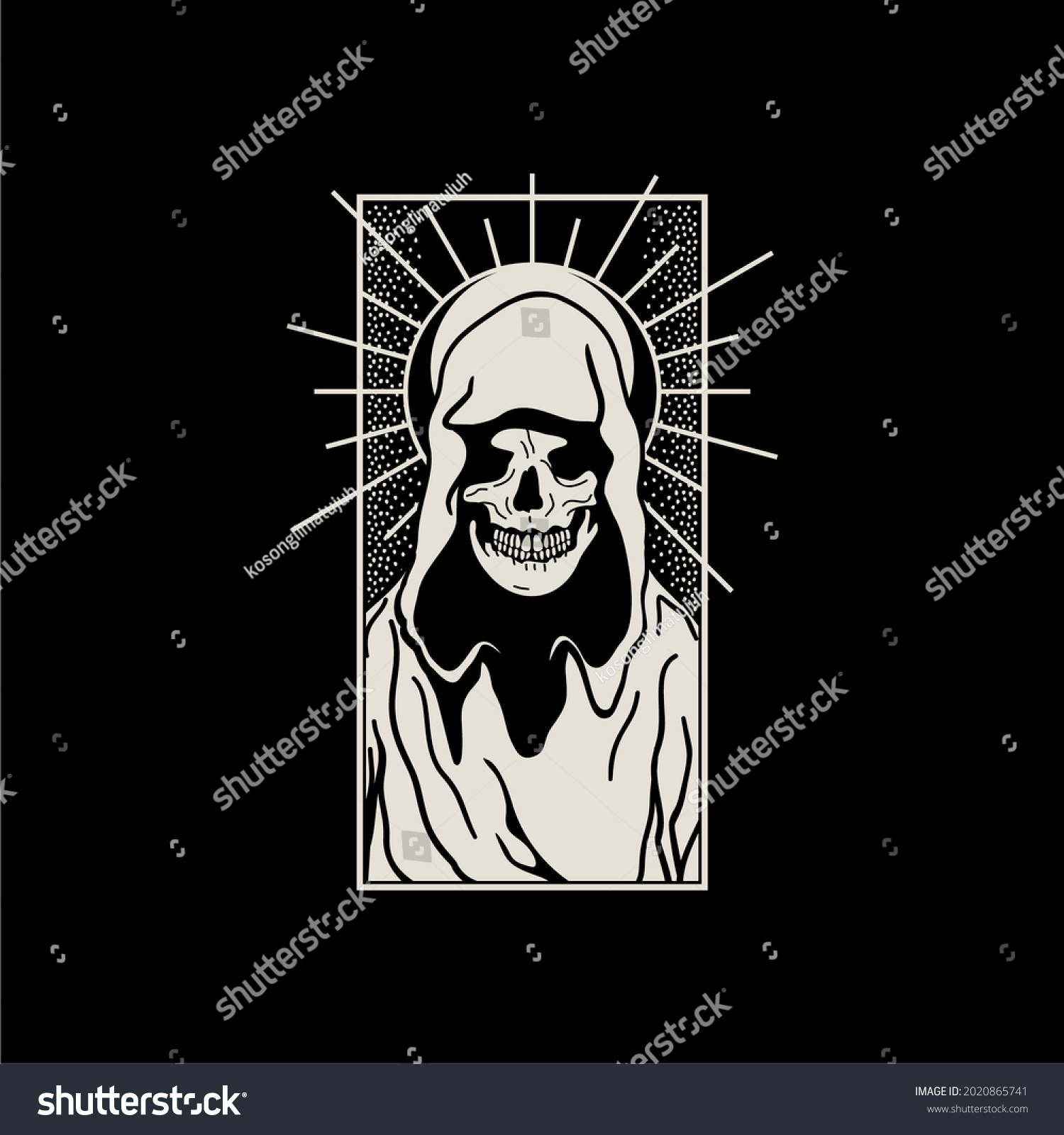 Monochrome Aesthetic Dark Gothic Grim Reaper Stock Vector (Royalty Free ...