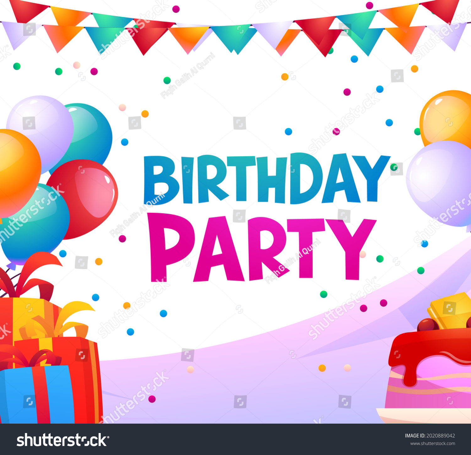 Congratulation Banner Birthday Party Stock Vector (Royalty Free ...