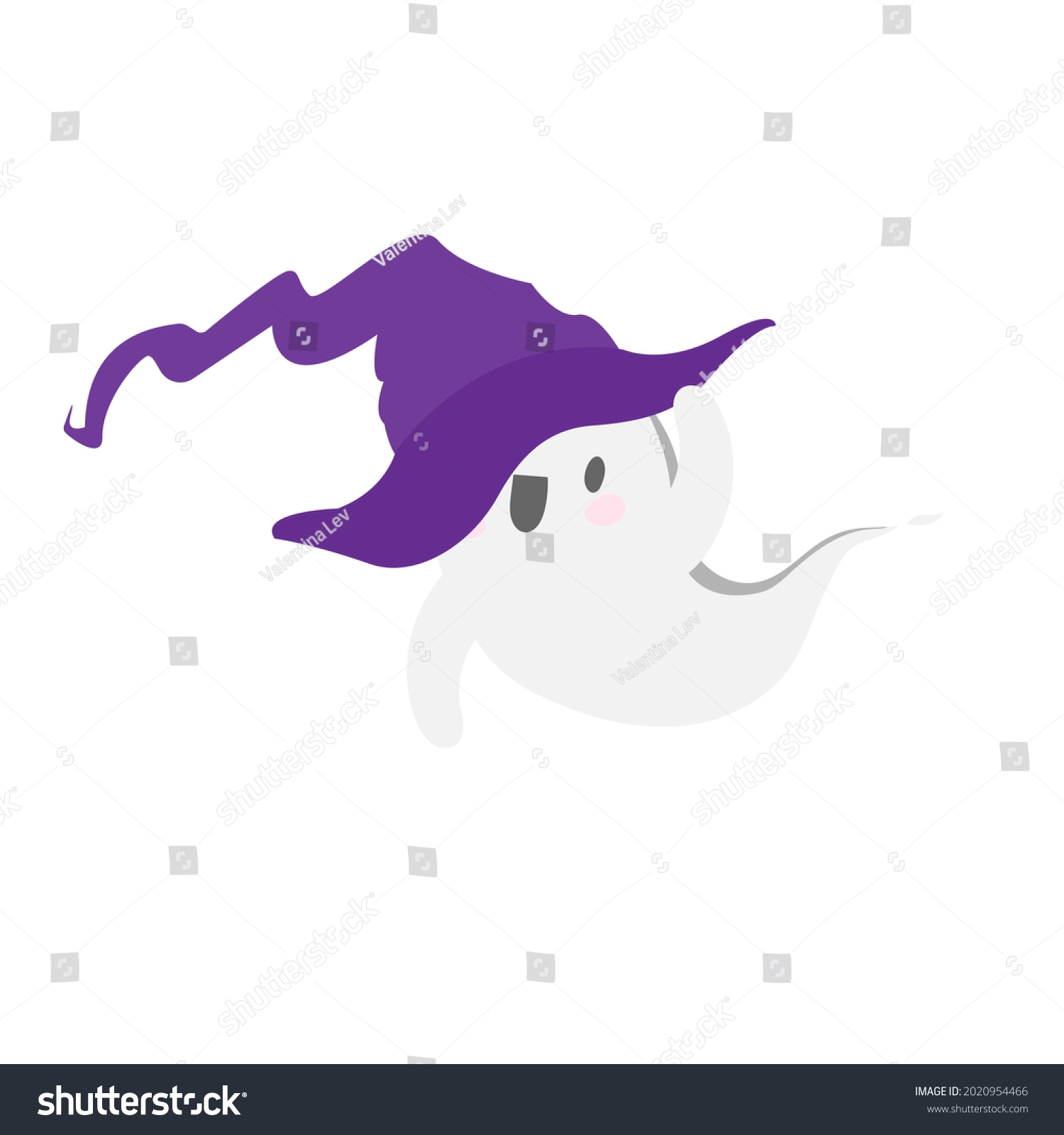 Cute Kawaii Halloween Spirit Ghost Witchs Stock Vector Royalty Free 2020954466 Shutterstock 3965