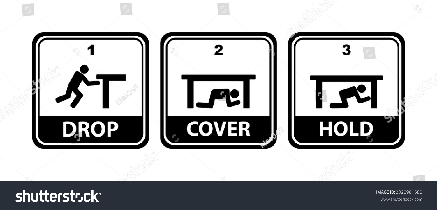 Drop Cover Hold Sign Earthquake Vector Stock Vector Royalty Free Drop Cover Hold Sign Earthquake Vector Stock Vector Royalty Free