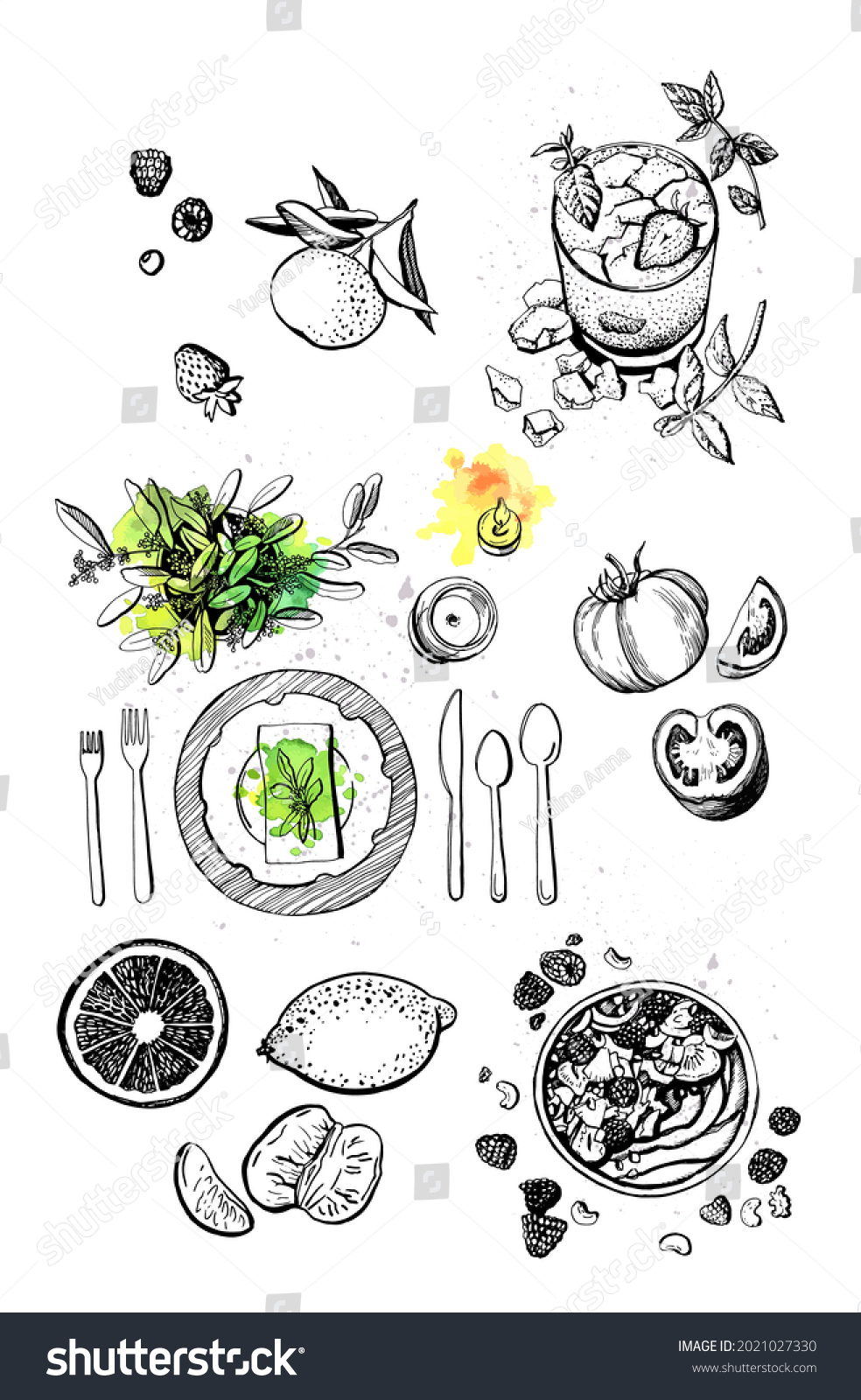 Vintage Graphic Culinary Set Manual Graphics Stock Vector (Royalty Free ...