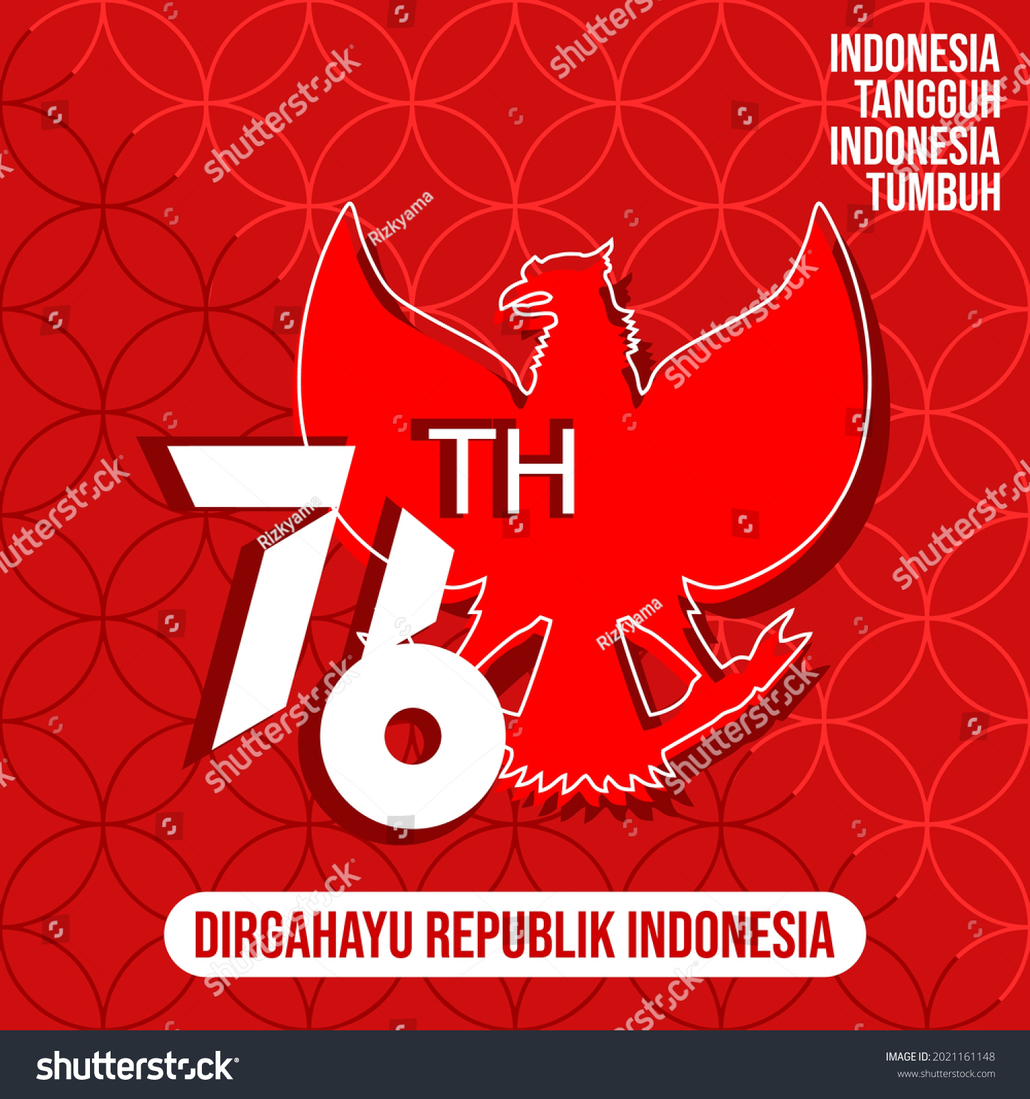 Happy Independence Day Indonesia Dirgahayu Republik Stock Vector ...