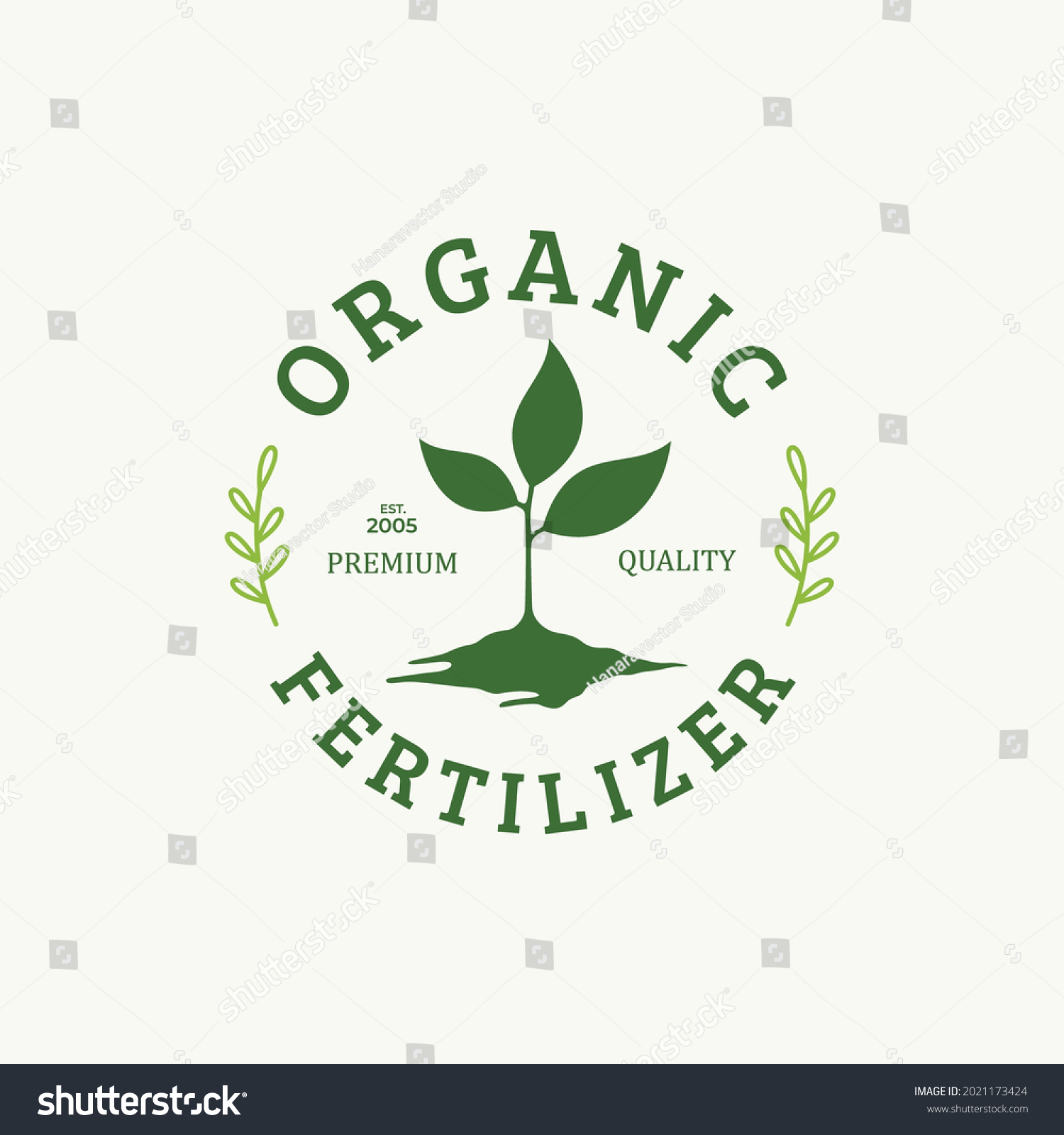 Organic Fertilizer Logo Design Illustration Thriving Stock Vector ...