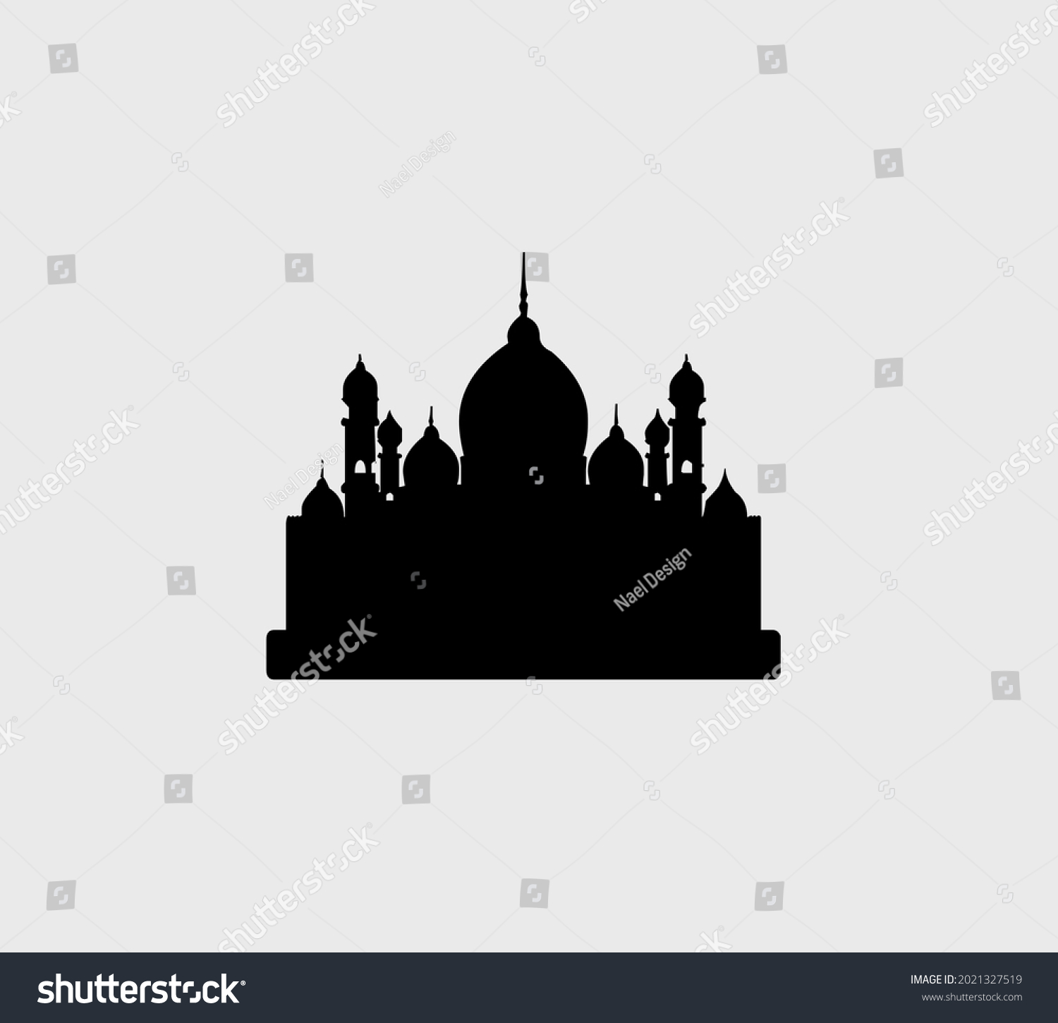 Silhouette Islamic Place Worship Stock Illustration 2021327519 ...