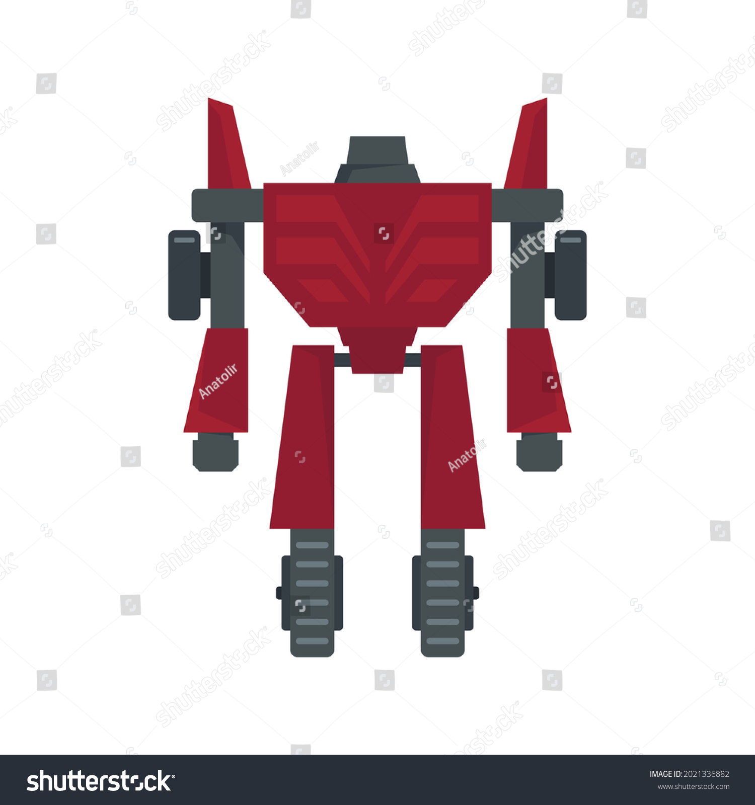 Hero Robot Transformer Icon Flat Illustration Stock Vector Royalty Free 2021336882 Shutterstock 8276