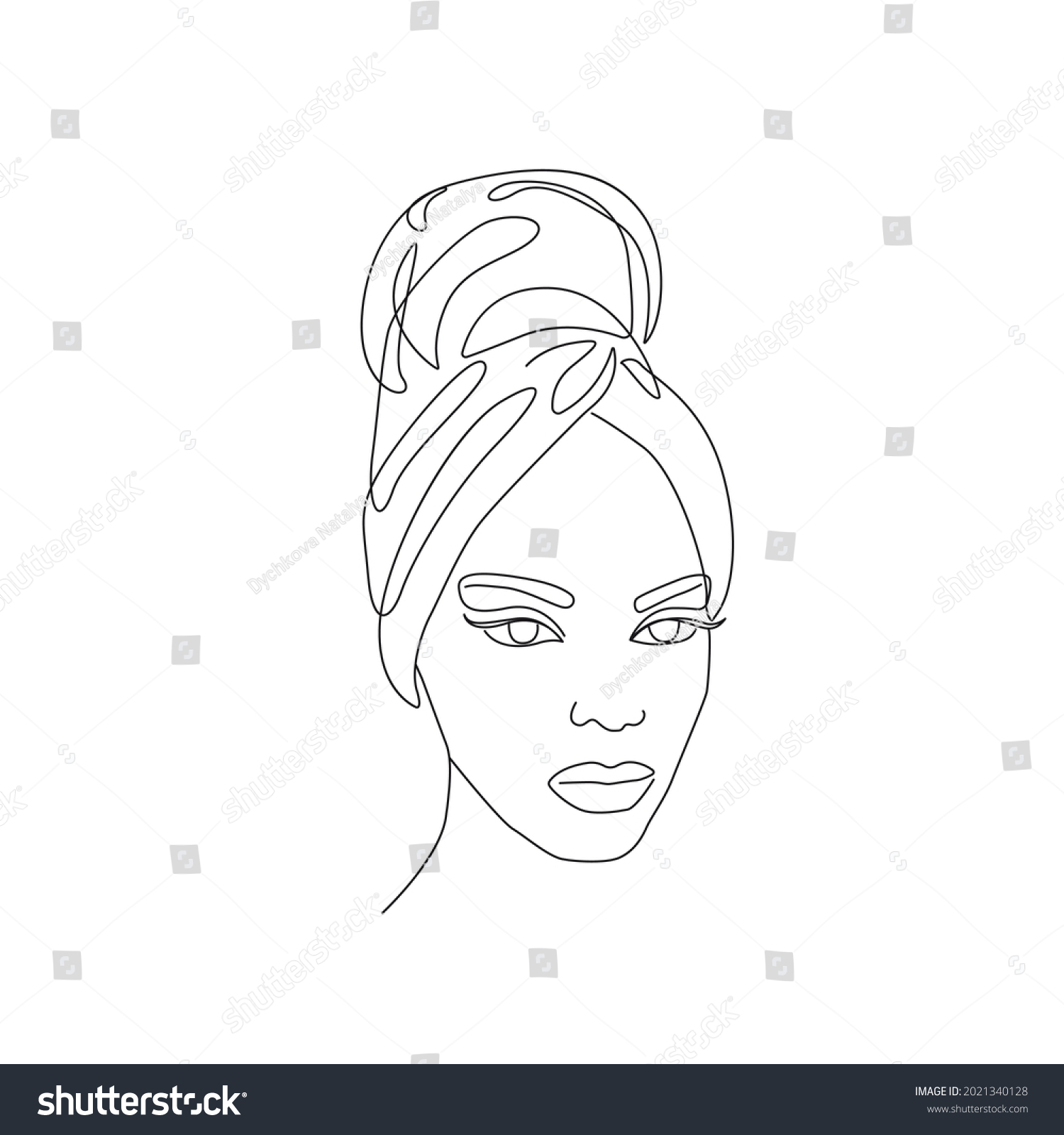 Woman Face Continuous One Line Drawing Stock Vector Royalty Free 2021340128 Shutterstock 5146