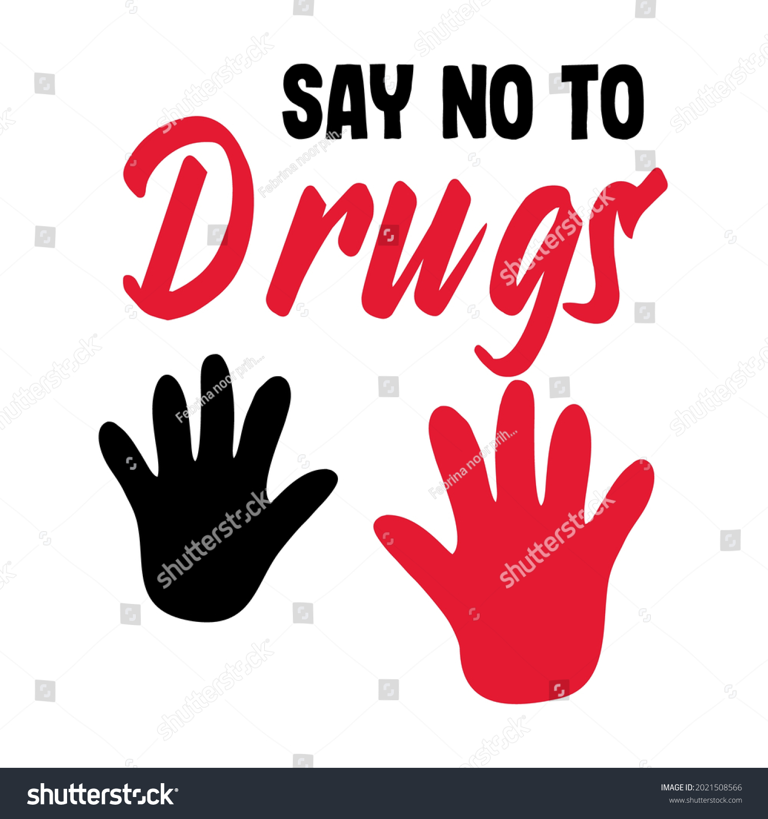 Say No Drugs Lettering No Drugs Stock Vector Royalty Free 2021508566