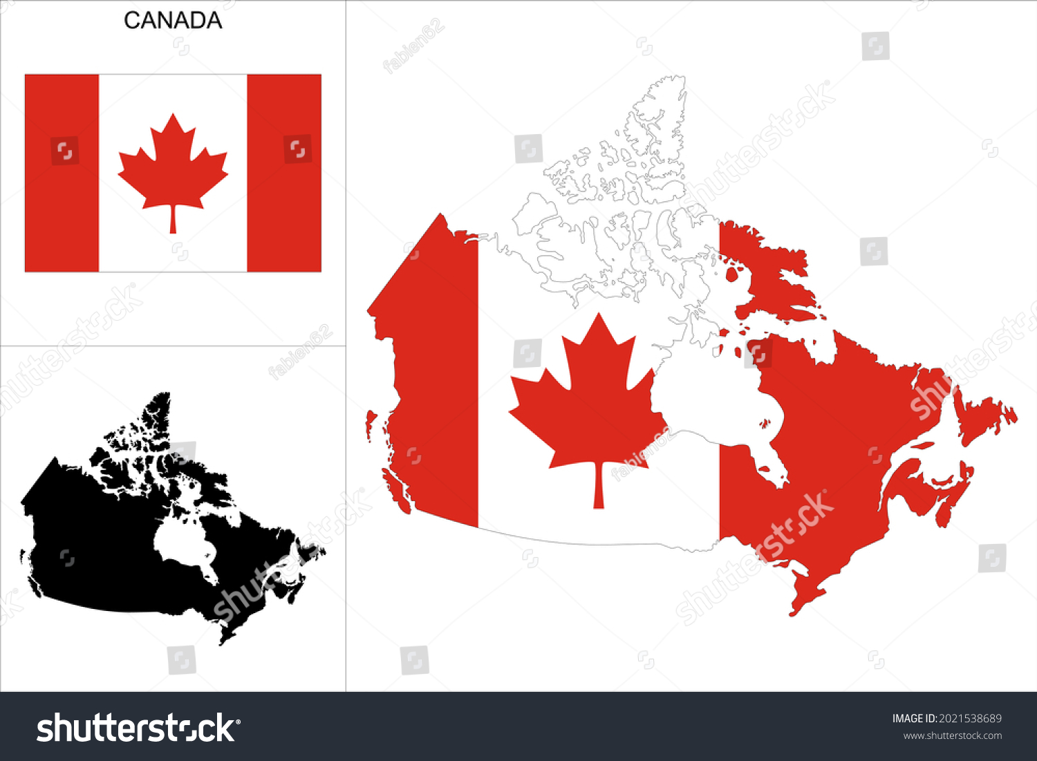 Canada Map Canadian Flag Background Map Stock Vector (Royalty Free ...