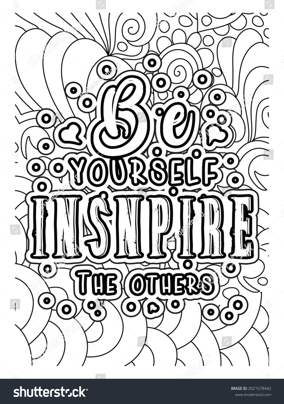 Be Yourself Inspire By Others Coloring Stock Vector (Royalty Free ...