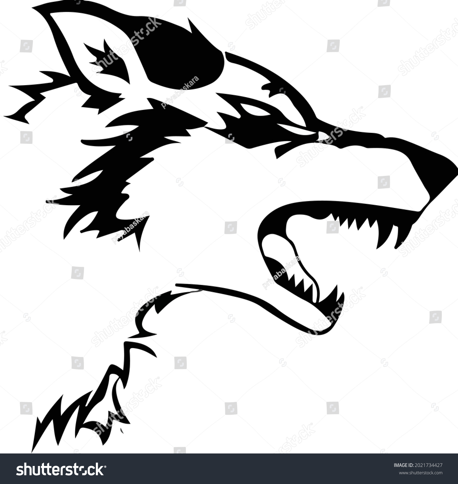 Black Wolf Decal Logo Sketch Stock Vector (Royalty Free) 2021734427 ...