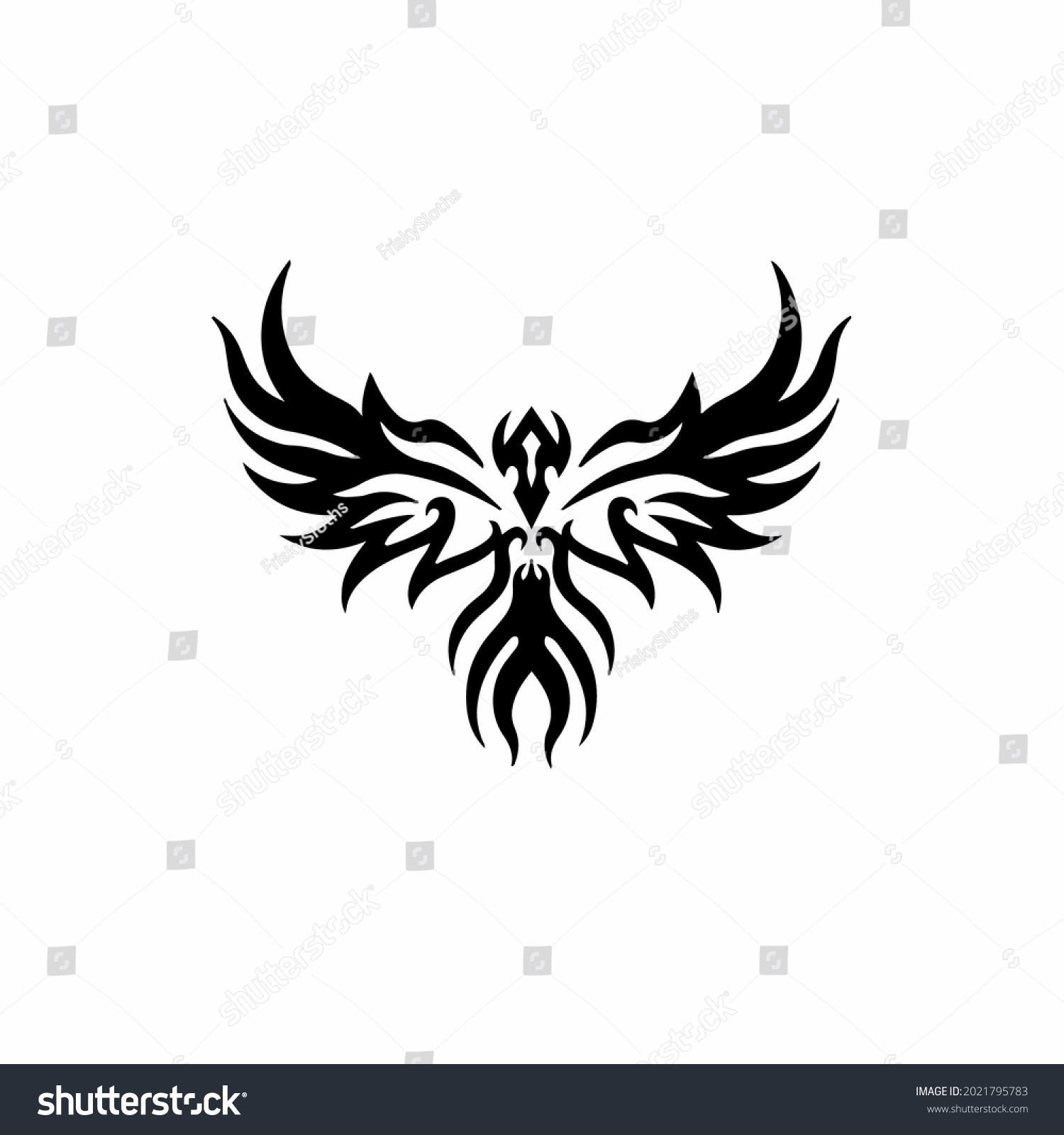 Phoenix Bird Logo Tribal Tattoo Design Stock Vector (Royalty Free ...