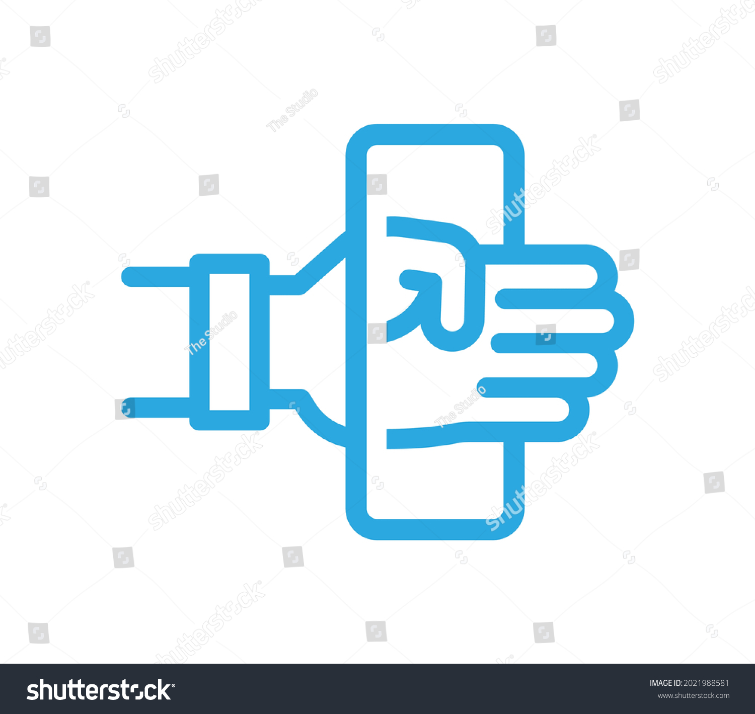 Hand Pass Through Glass Icon Symbol Stock Vector (Royalty Free ...