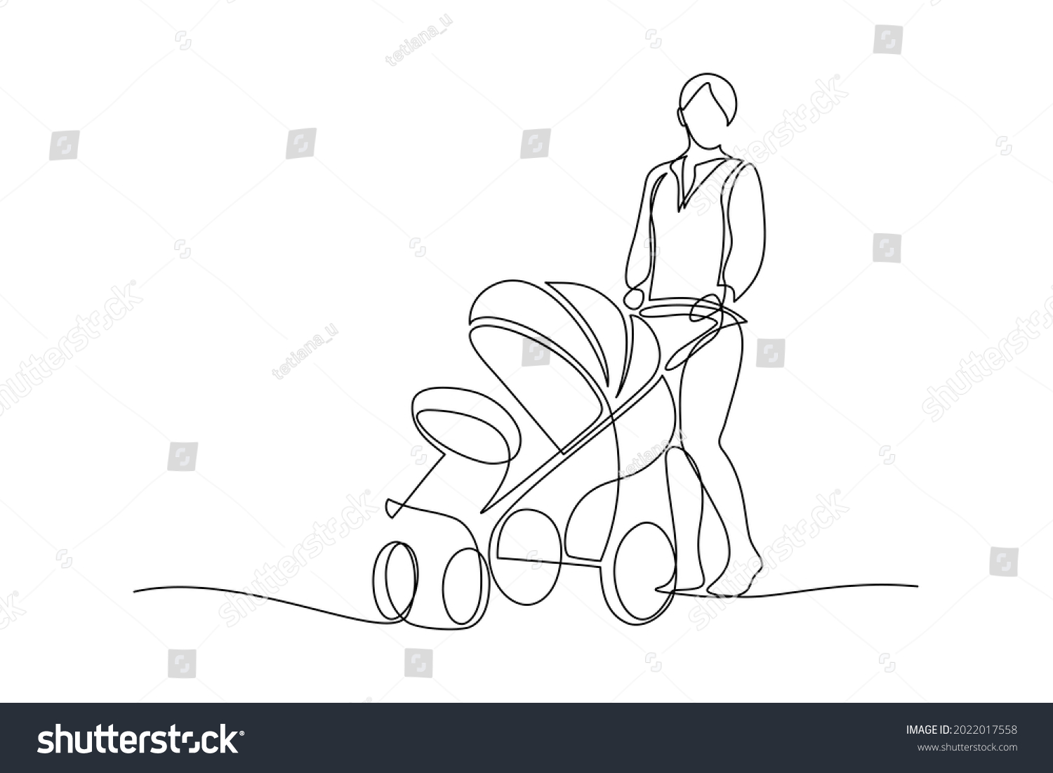 Мама с коляской рисунок карандашом (23 фото)