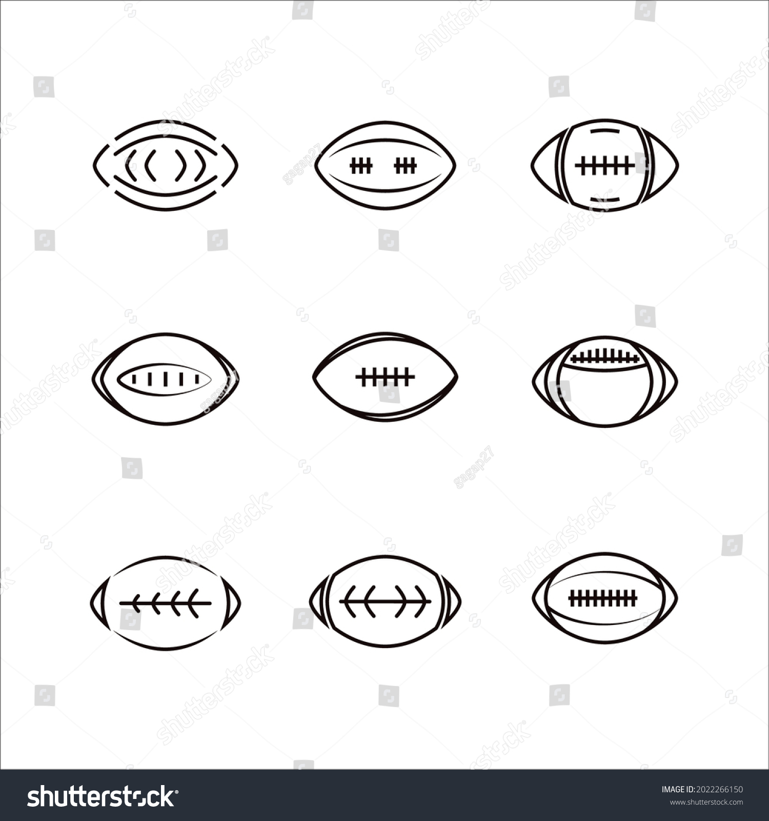 American Football Icon Set American Football Stock Vector Royalty Free 2022266150 Shutterstock 8916