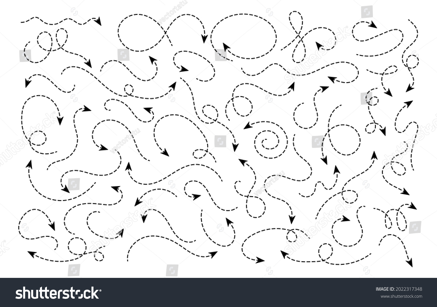 Curves Doodling Arrows Sketchy Doodle Arrow Stock Vector (Royalty Free