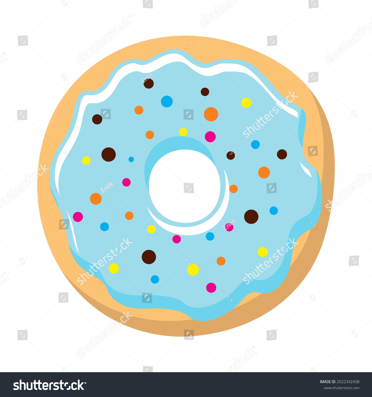 Donut Cream Vector Cartoon Illustration Blue Stock Vector (Royalty Free ...