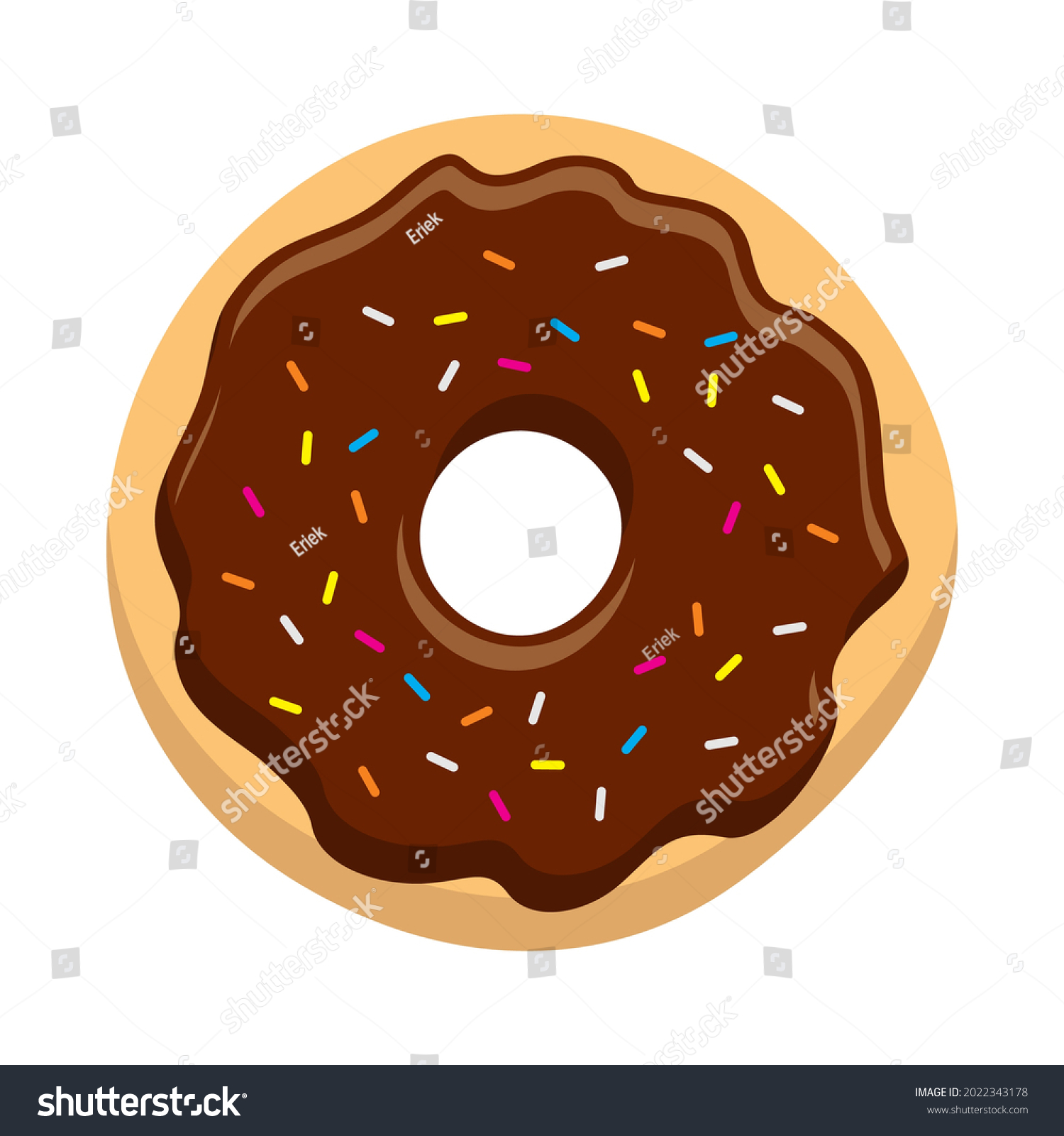 Donut Cream Vector Cartoon Illustration Chocolate Stock Vector (Royalty ...