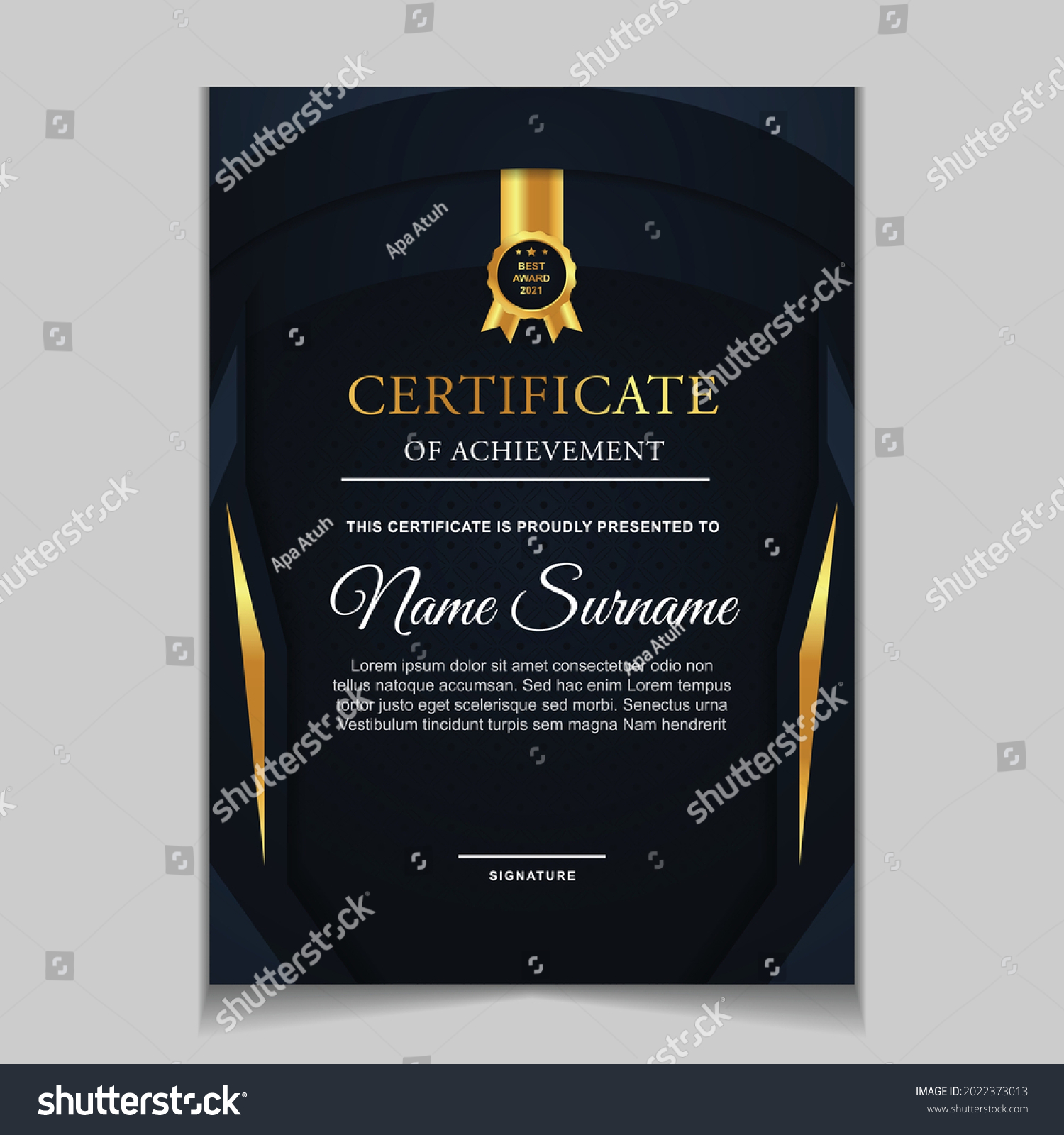 Certificate Achievement Border Design Templates Elements Stock Vector 